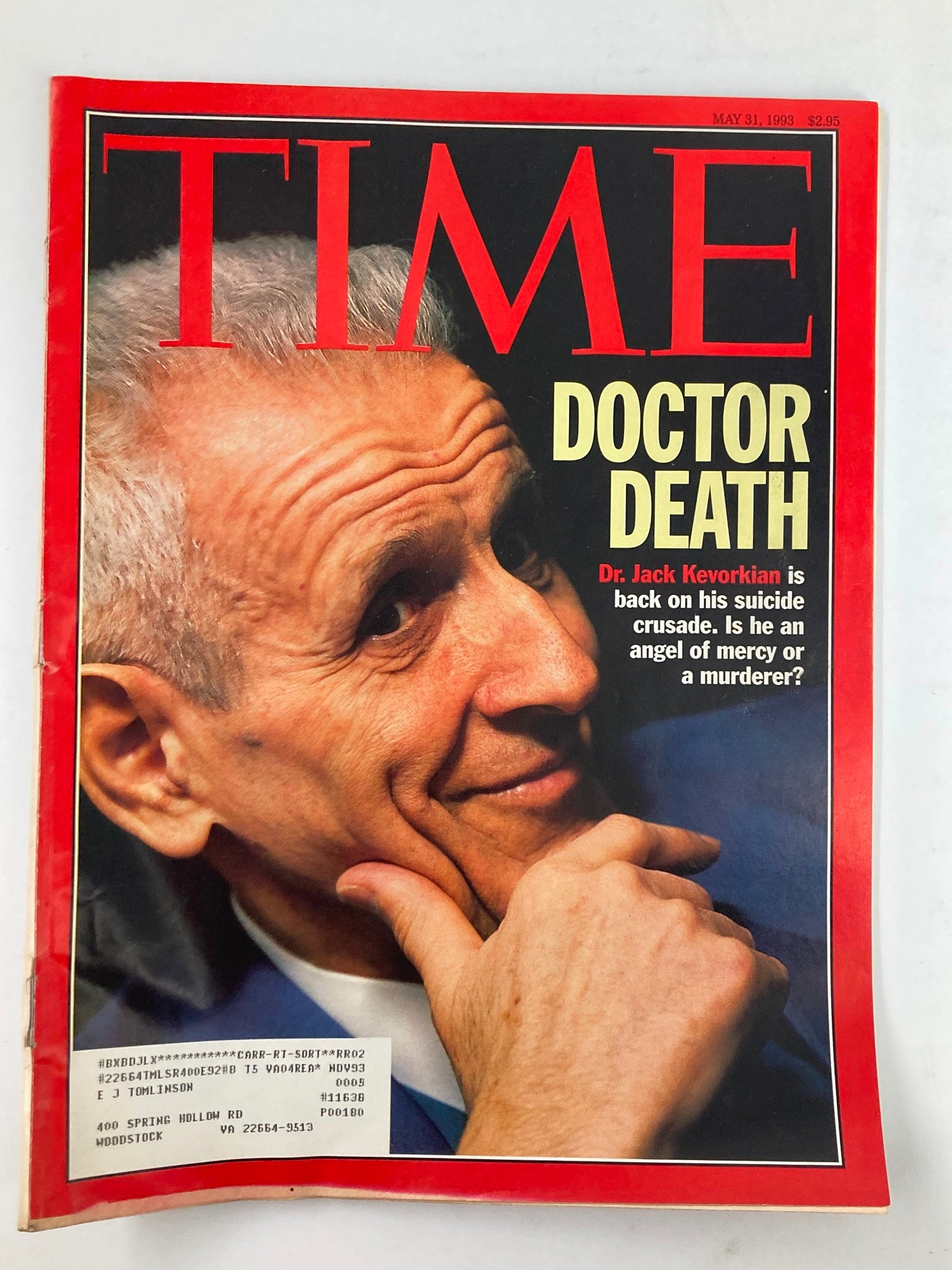 VTG Time Magazine May 31 1993 Dr. Jack Kevorkian is Doctor Death