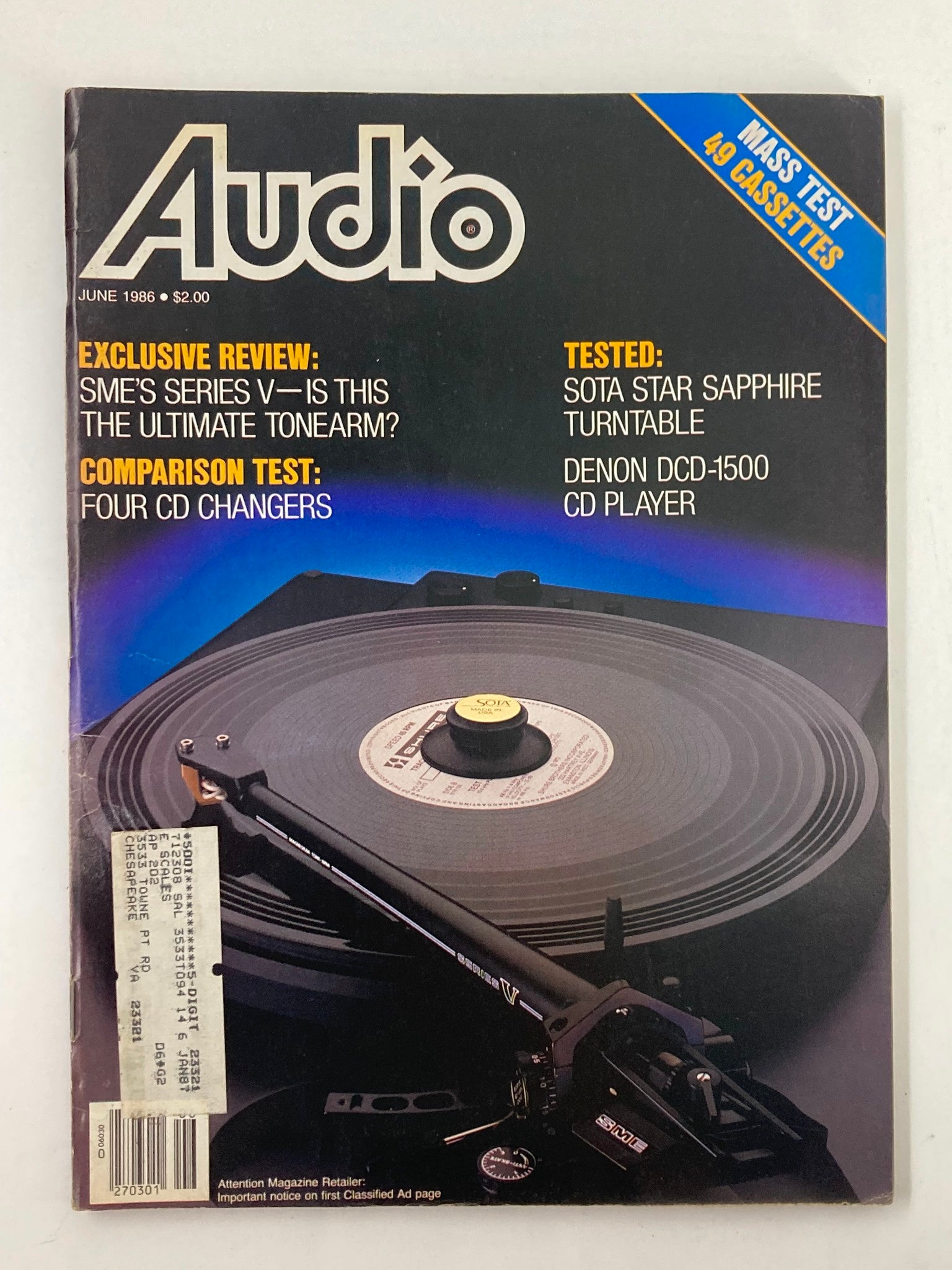 VTG Audio Magazine June 1986 Vol 70 #6 SME V Tonearm & Talisman Virtou