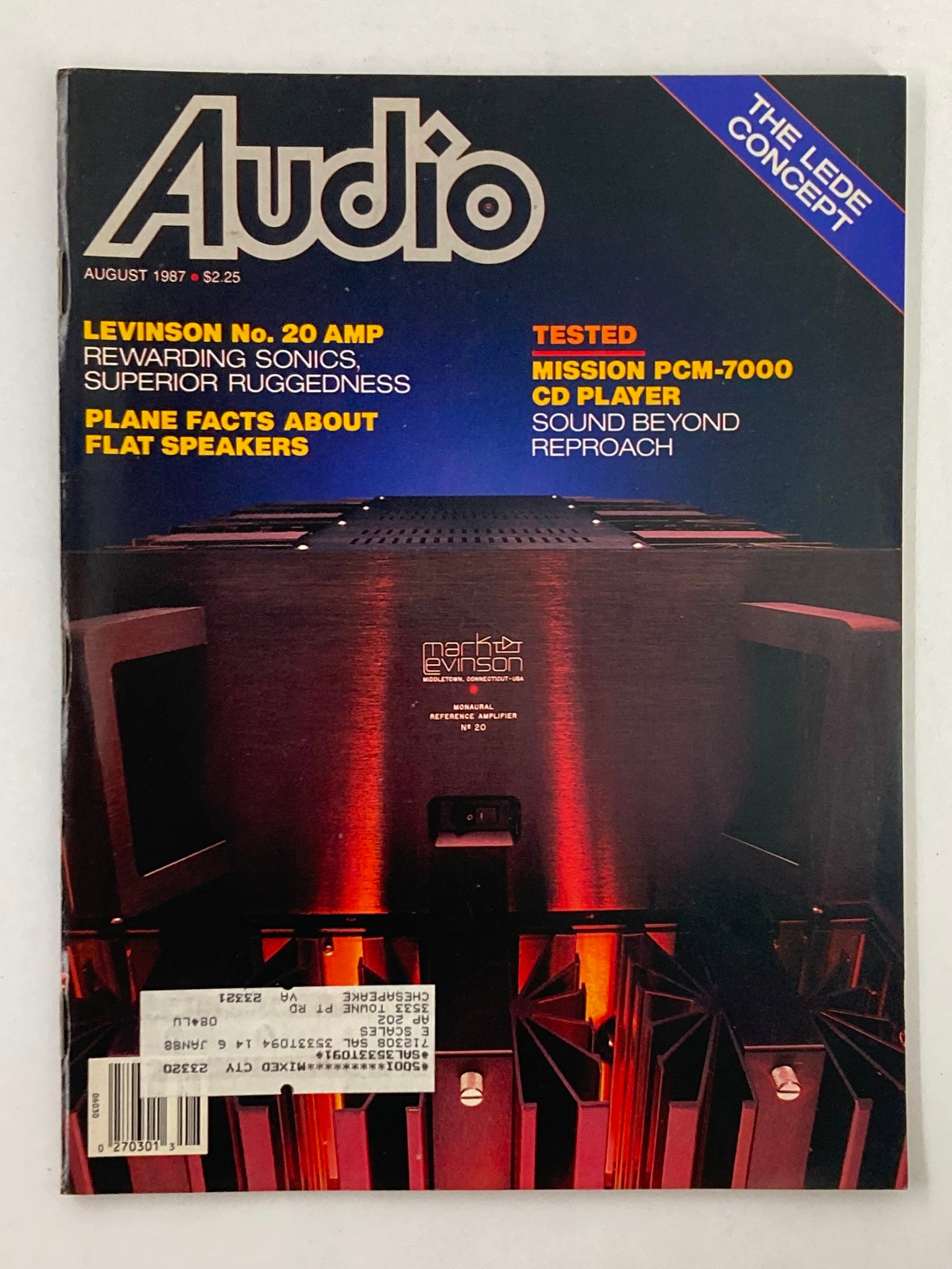 VTG Audio Magazine August 1987 Mark Levinson No. 20 Mono Amp Equipment