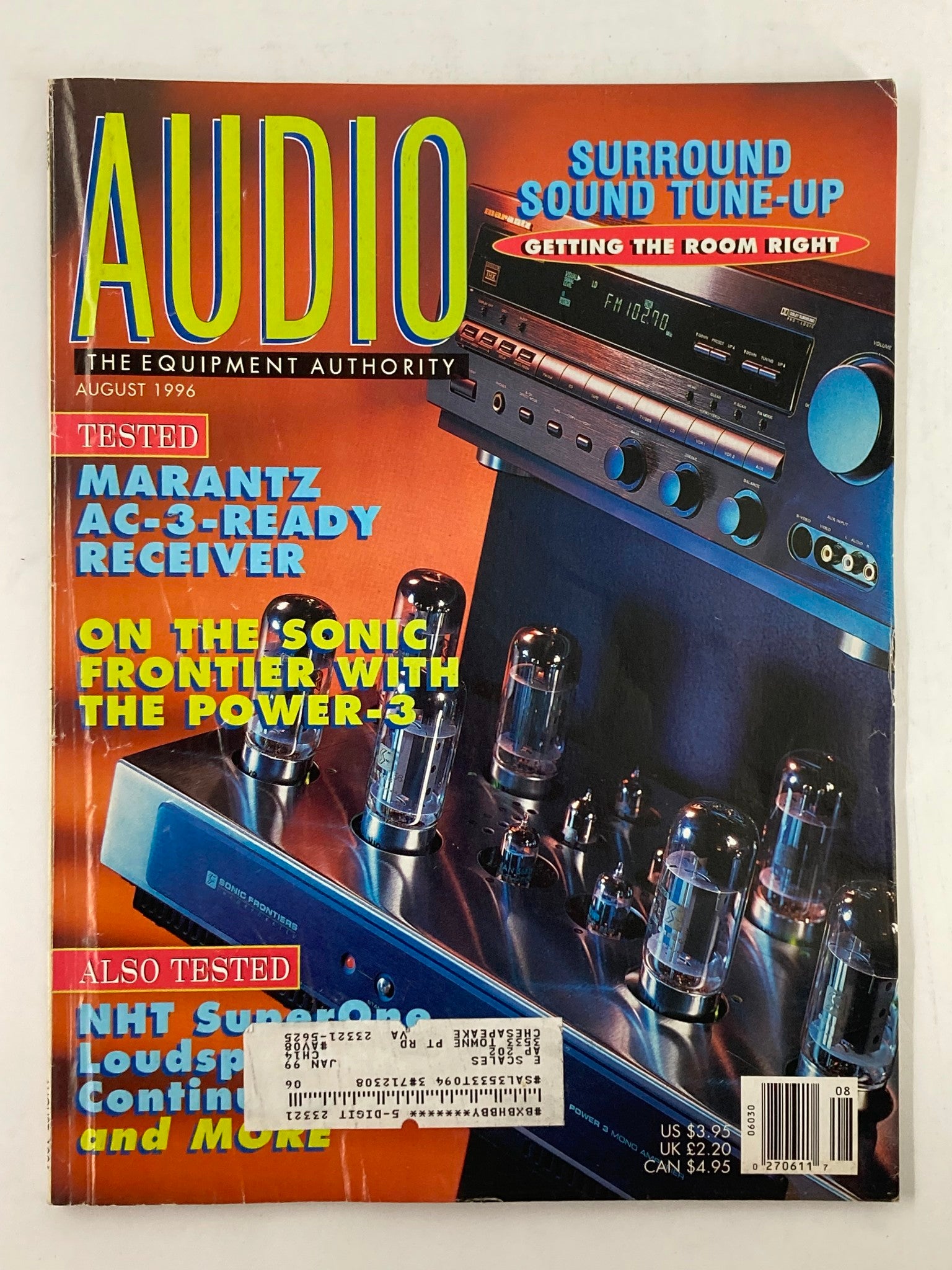 Audio Magazine August 1996 Vol 80 #8 Marantz SR-96 Audio Video Receiver