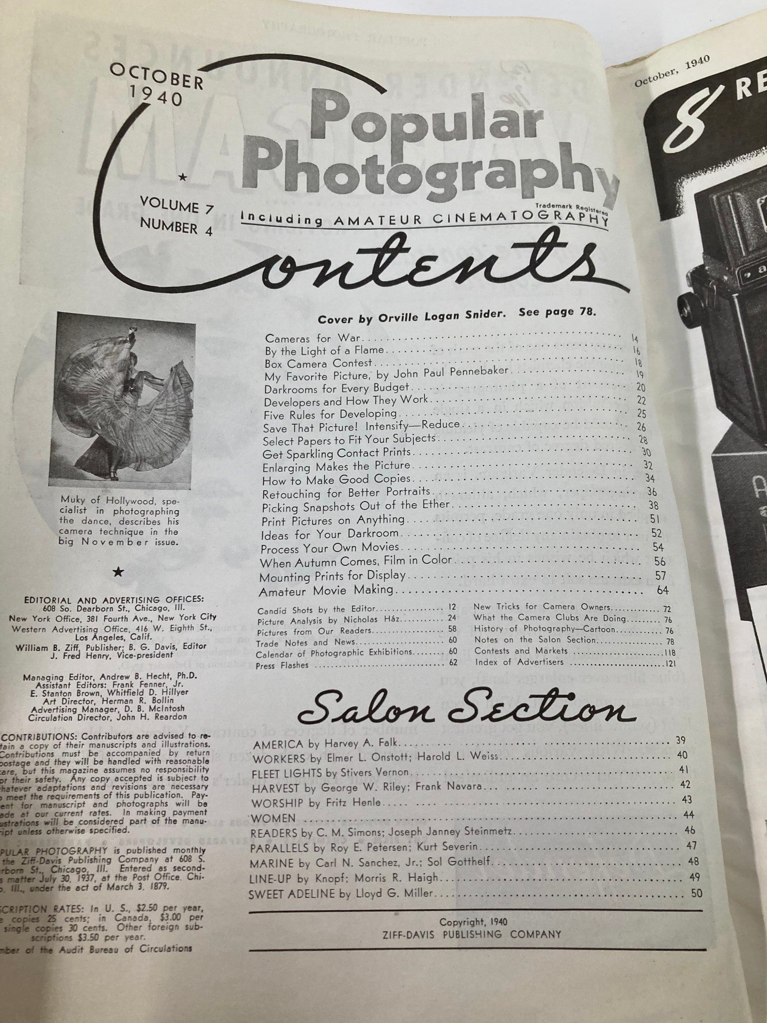 VTG Popular Photography Magazine October 1940 Budget Dark Rooms