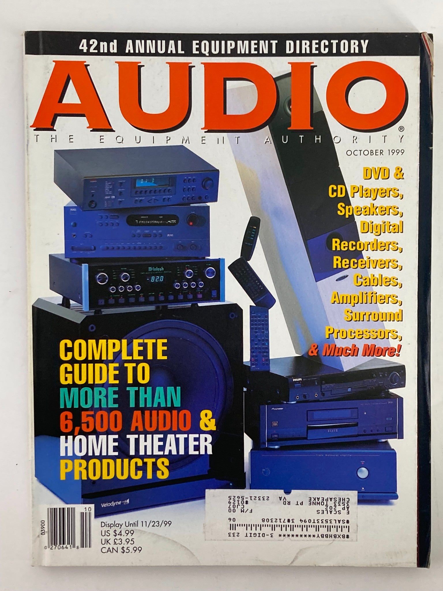 Audio Magazine October 1999 Vol 83 #9 Surround Sound & Ambience Processors