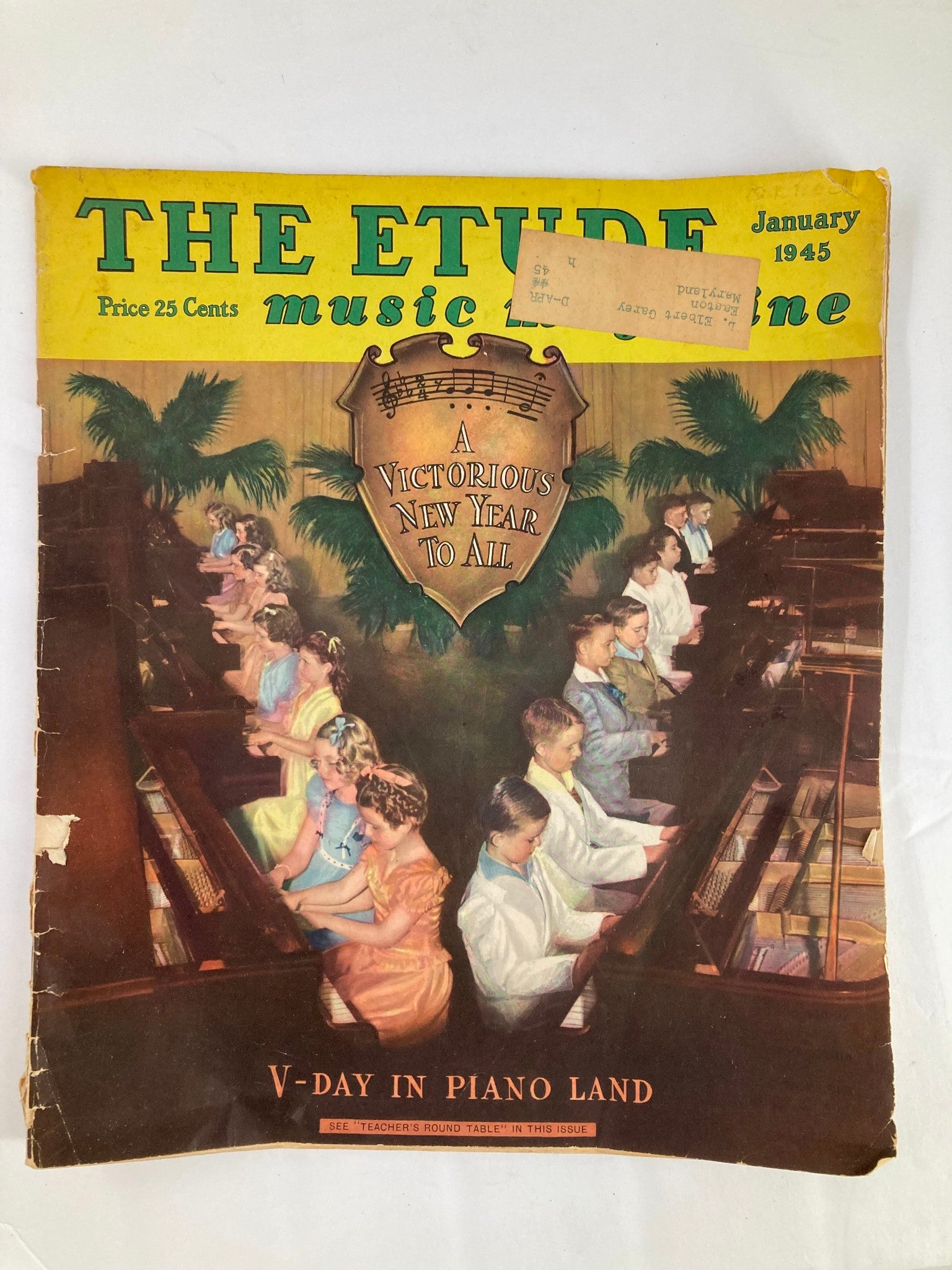 VTG Etude The Music Magazine January 1945 Vol 63 #1 V-Day in Piano Land