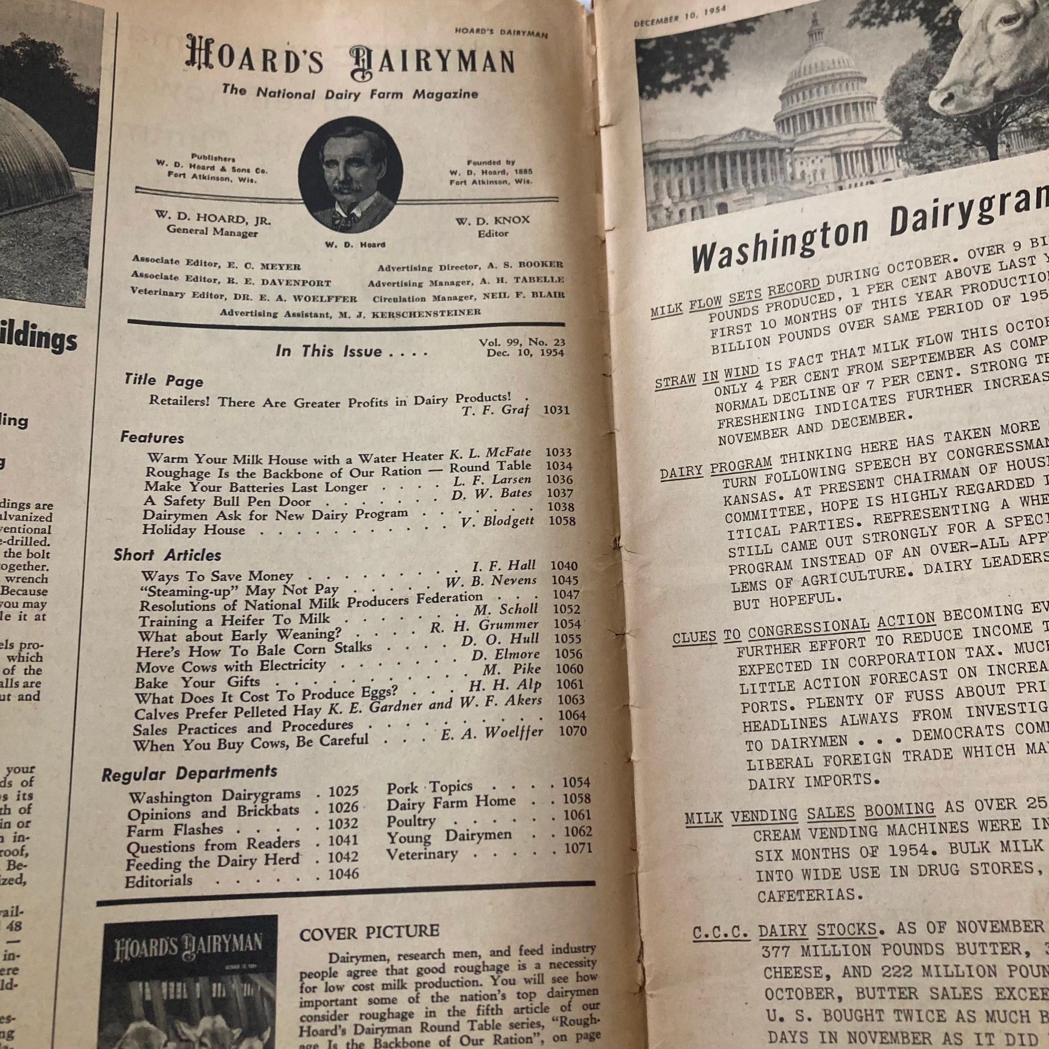 VTG Hoard's Dairyman Magazine December 10 1954 Vol 99 No. 23 Ways to Save Money