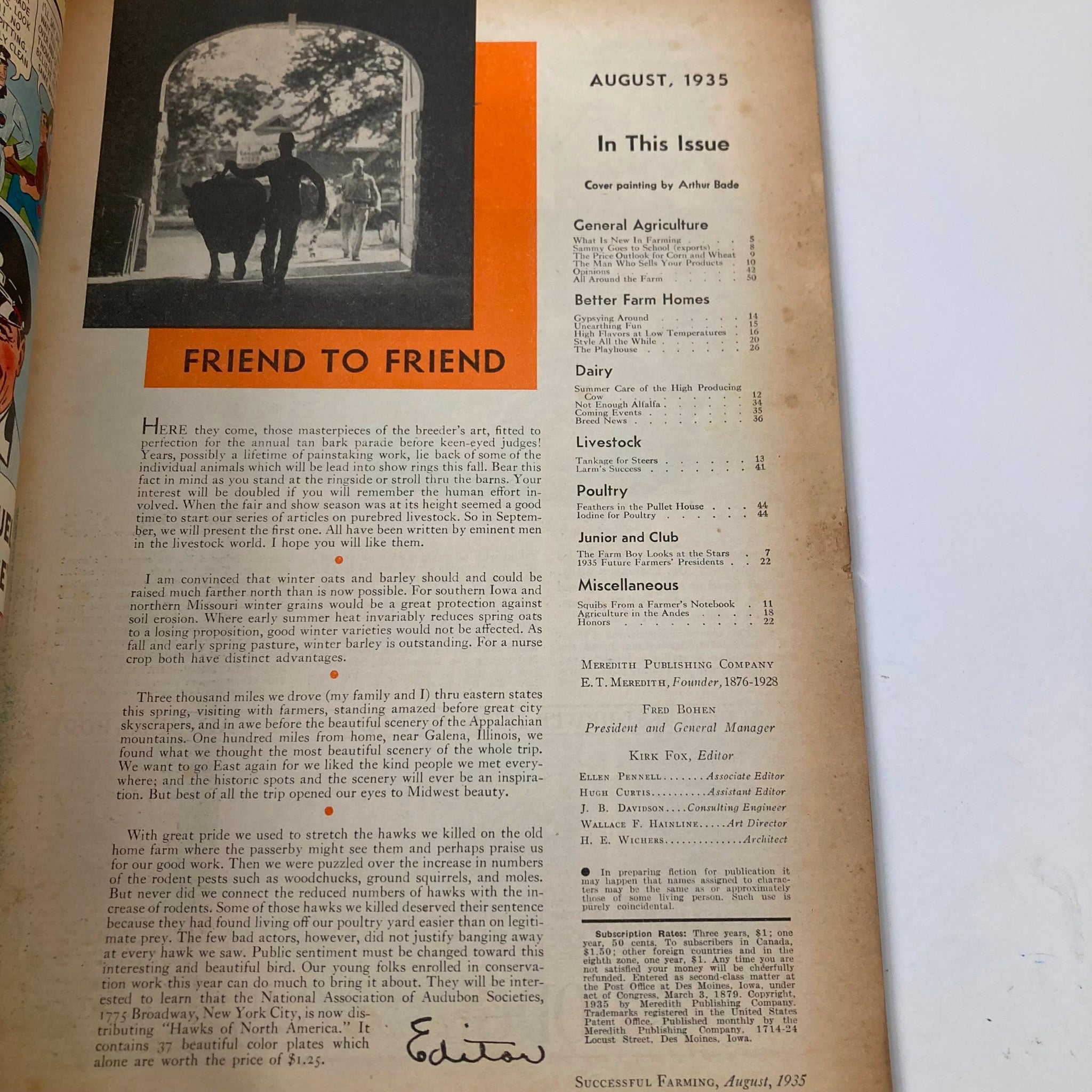 VTG Successful Farming Magazine August 1935 The Farm Boy Looks at the Stars