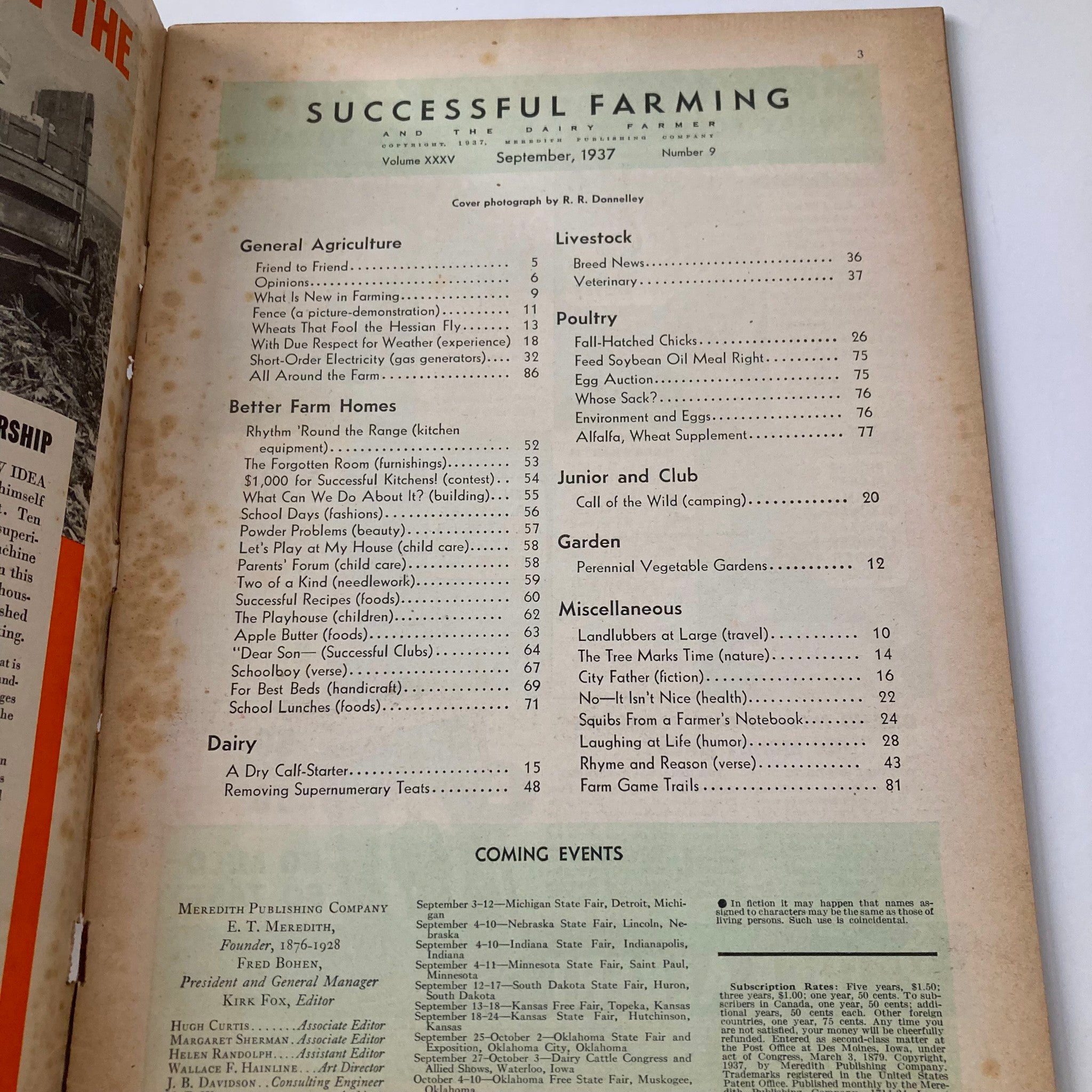 VTG Successful Farming Magazine September 1937 Perennial Vegetable Gardens