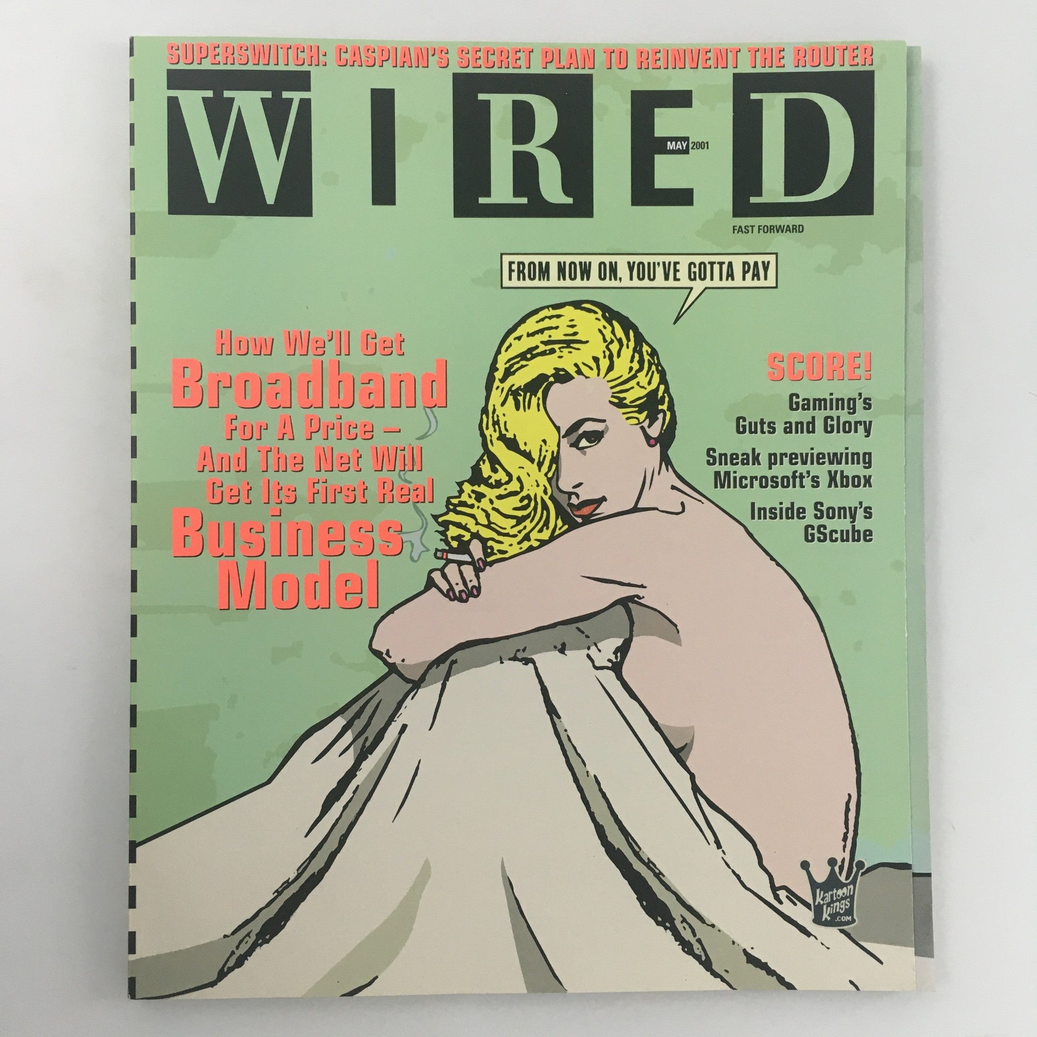 Wired Magazine May 2001 Caspian's Secret Plan to Reinvent the Router, Newsstand