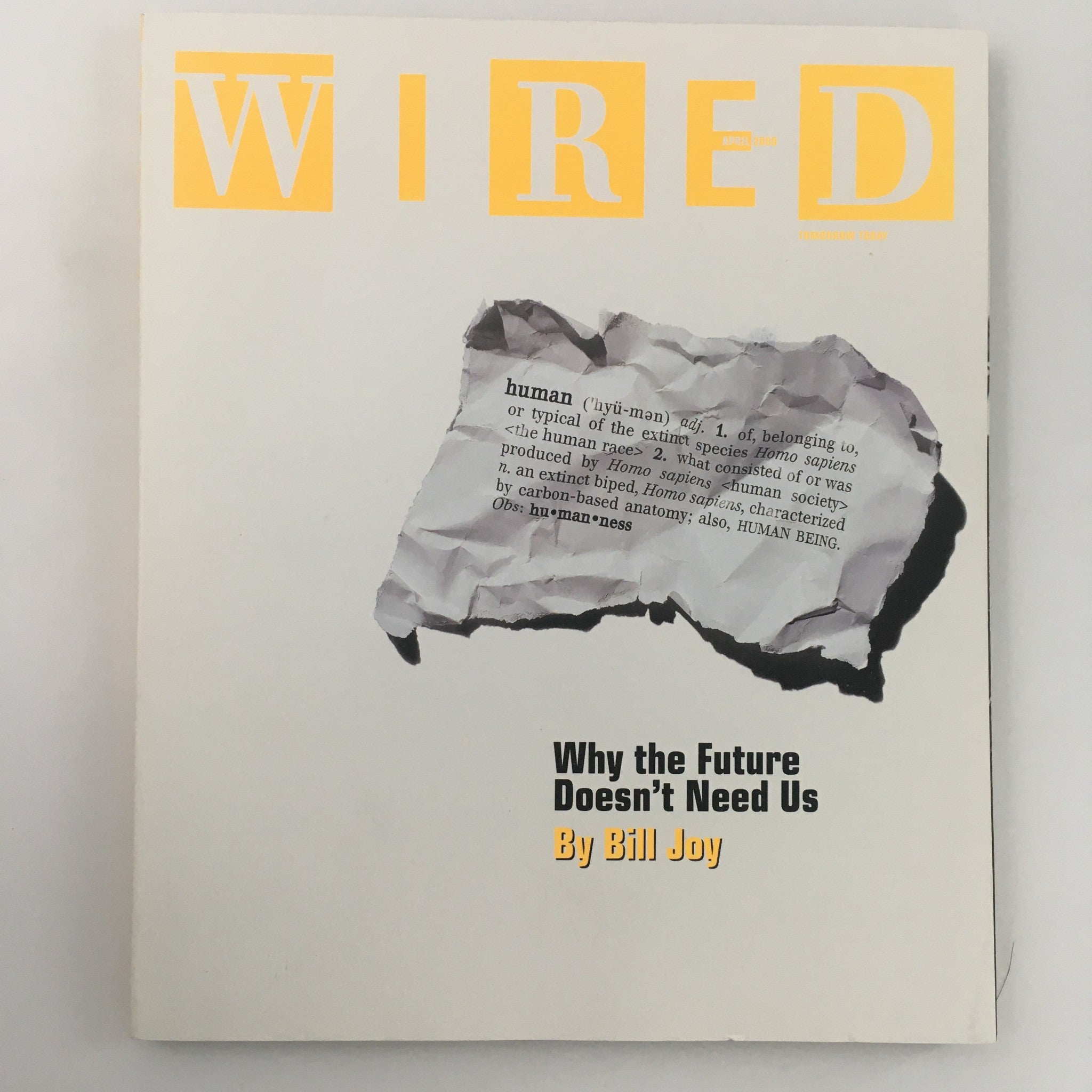 Wired Magazine April 2000 Why The Future Doesn't Need Us by Bill Joy, Newsstand