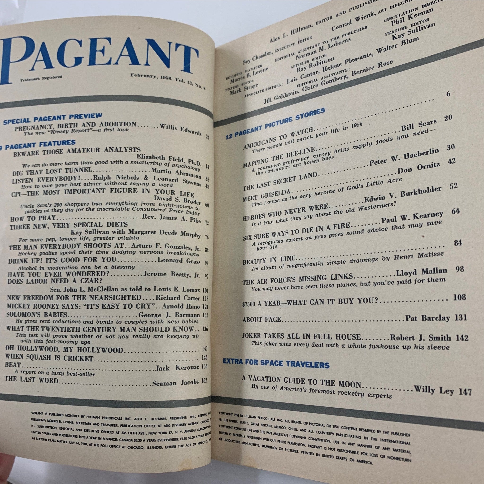 VTG Pageant Magazine February 1958 More Vitality Longer Life No Label