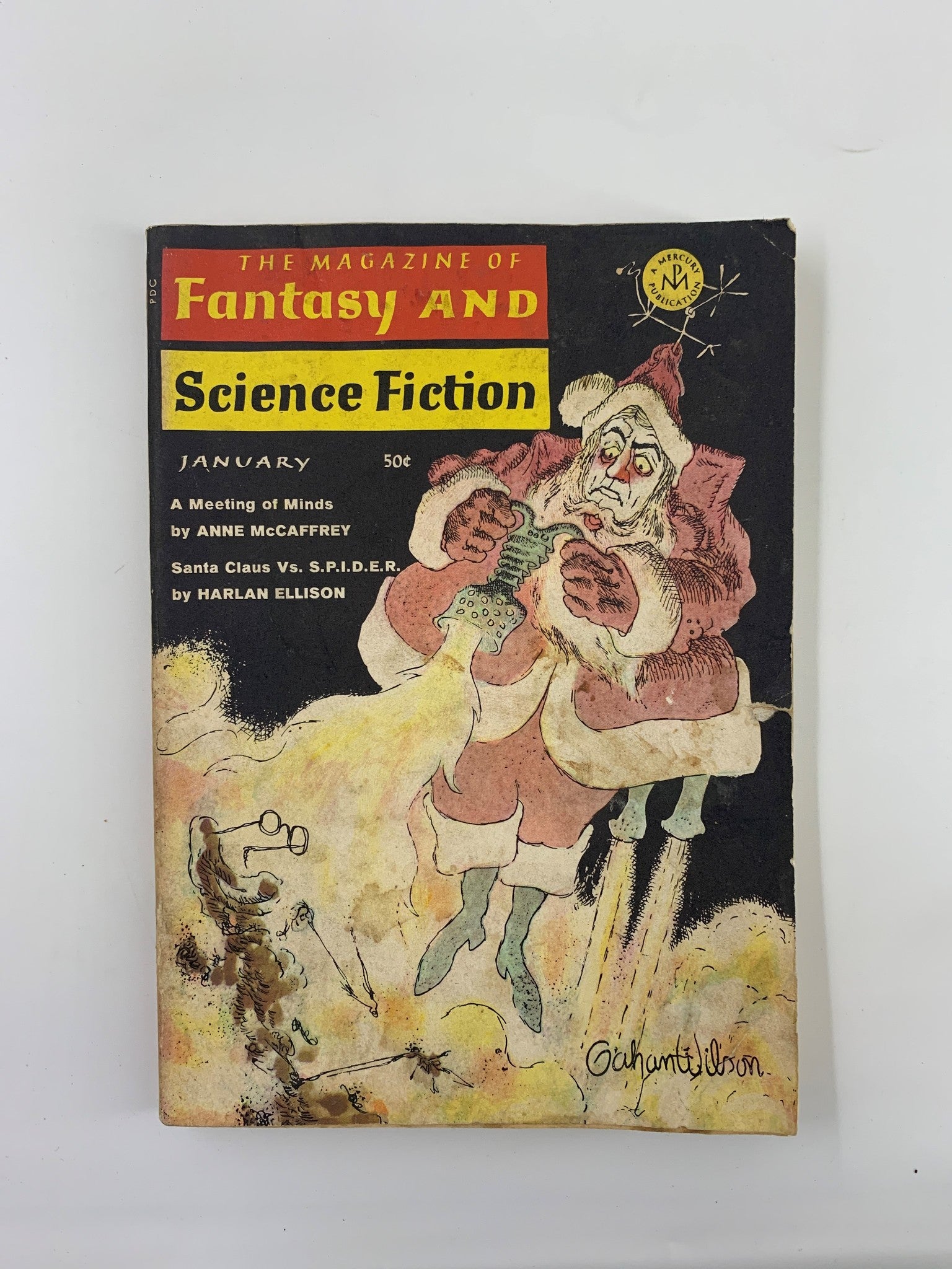 Fantasy and Science Fiction Magazine January 1969 Santa Claus vs Spider No Label