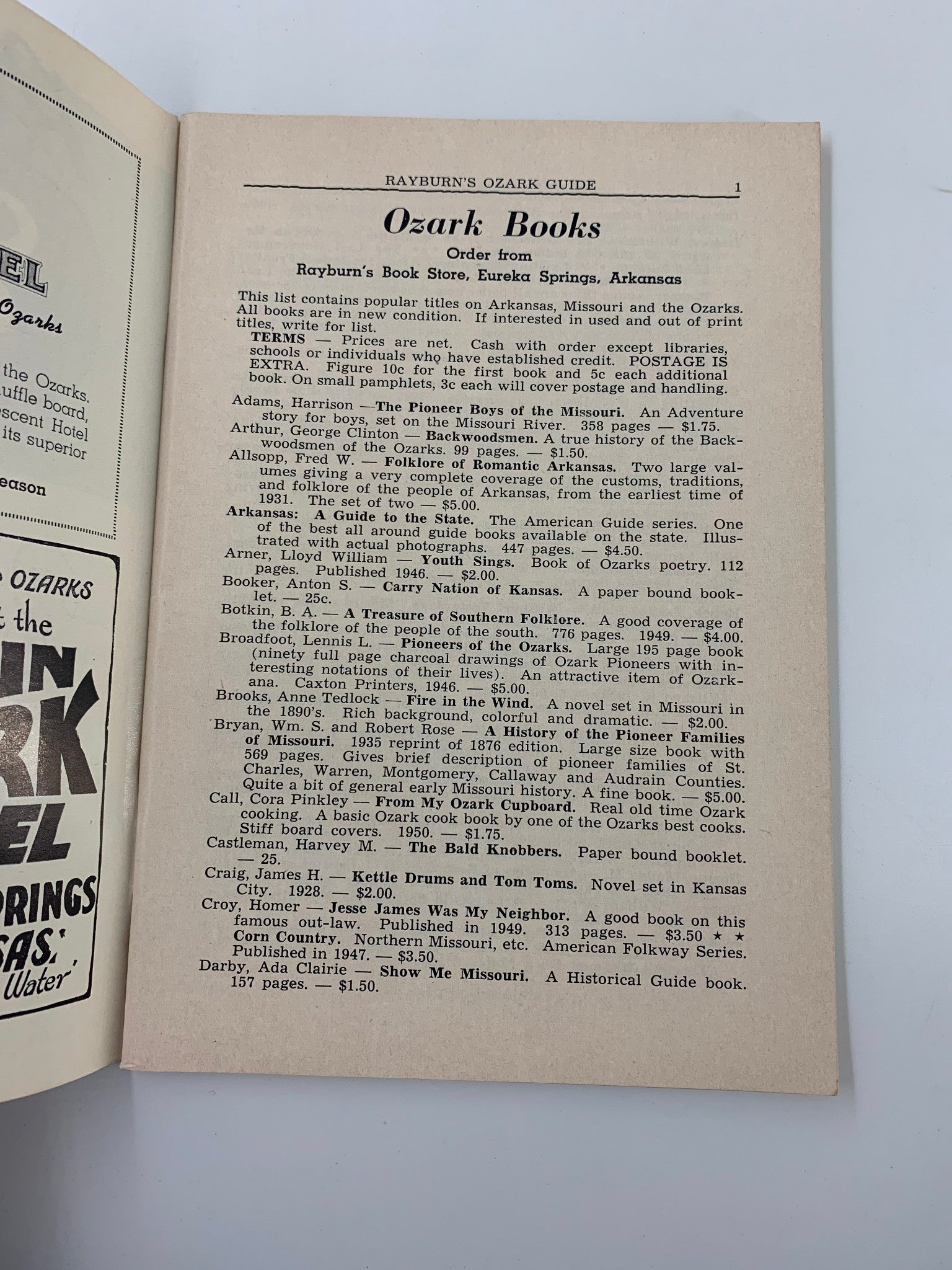 VTG Rayburn's Ozark Guide Magazine 1949 A Place for Retirement No Label