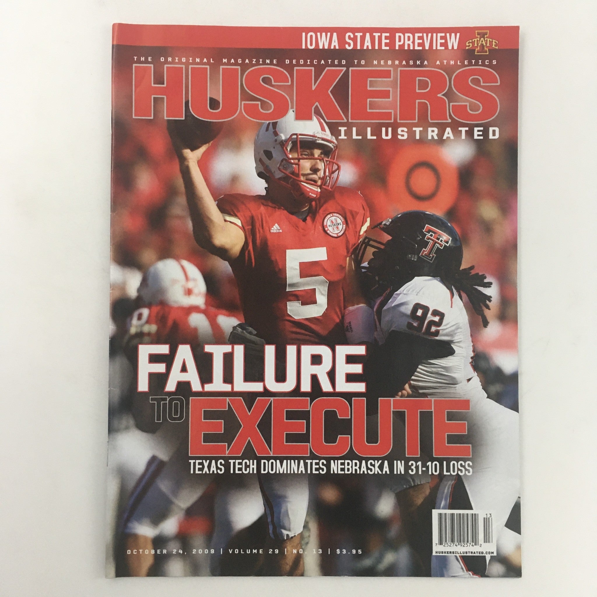 Huskers Illustrated October 24 2009 Vol 29 #13 Failure To Execute Texas Tech