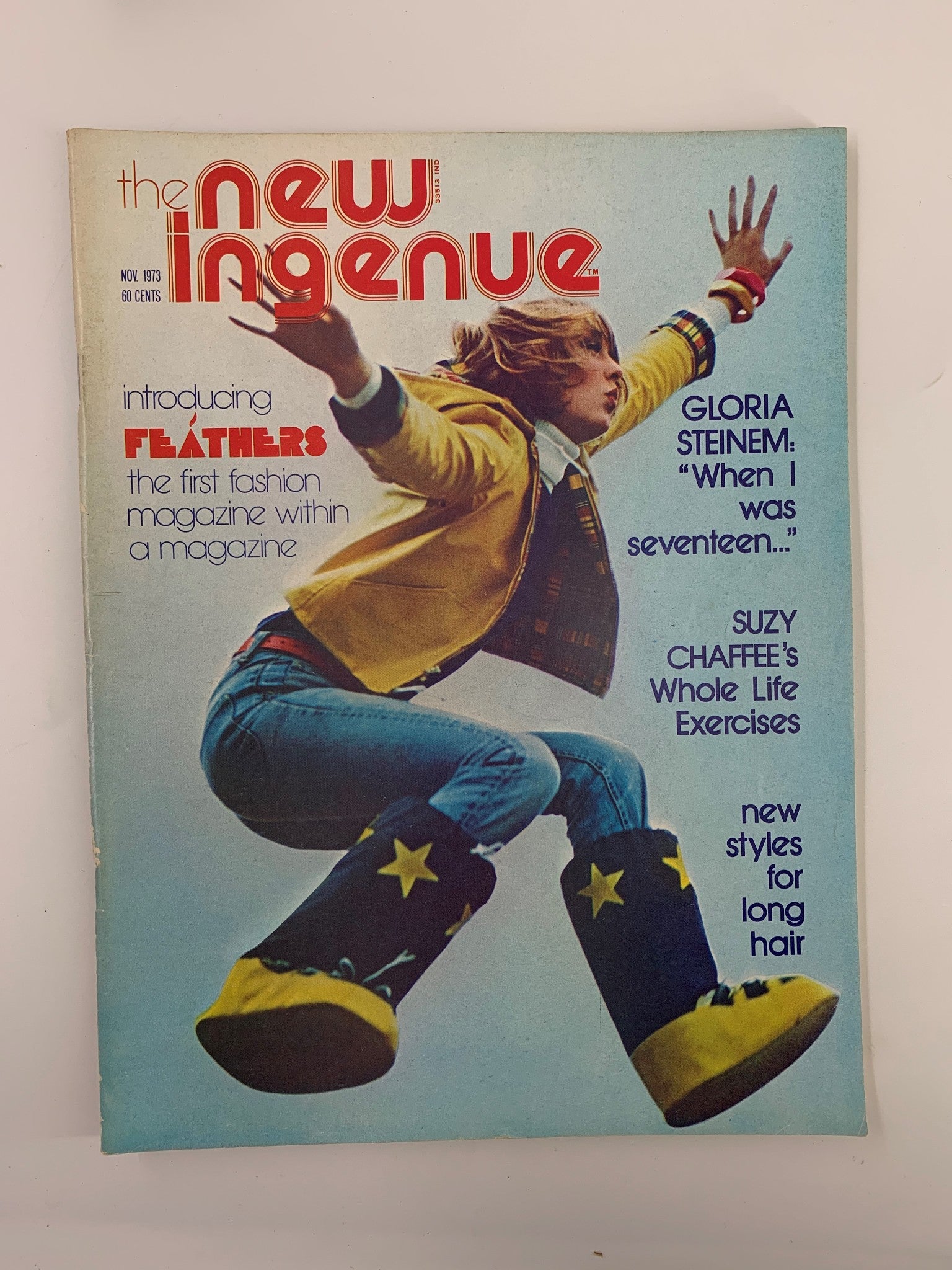 VTG The New Ingenue Magazine November 1973 Gloria Steinem, Suze Chaffee No Label