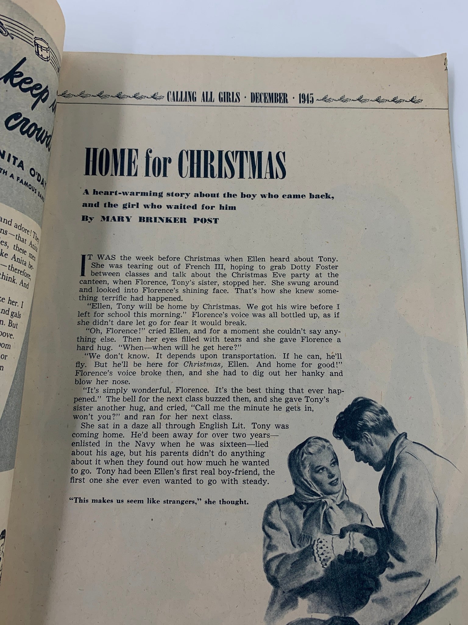 VTG Calling All Girls Magazine December 1945 Home for Christmas No Label