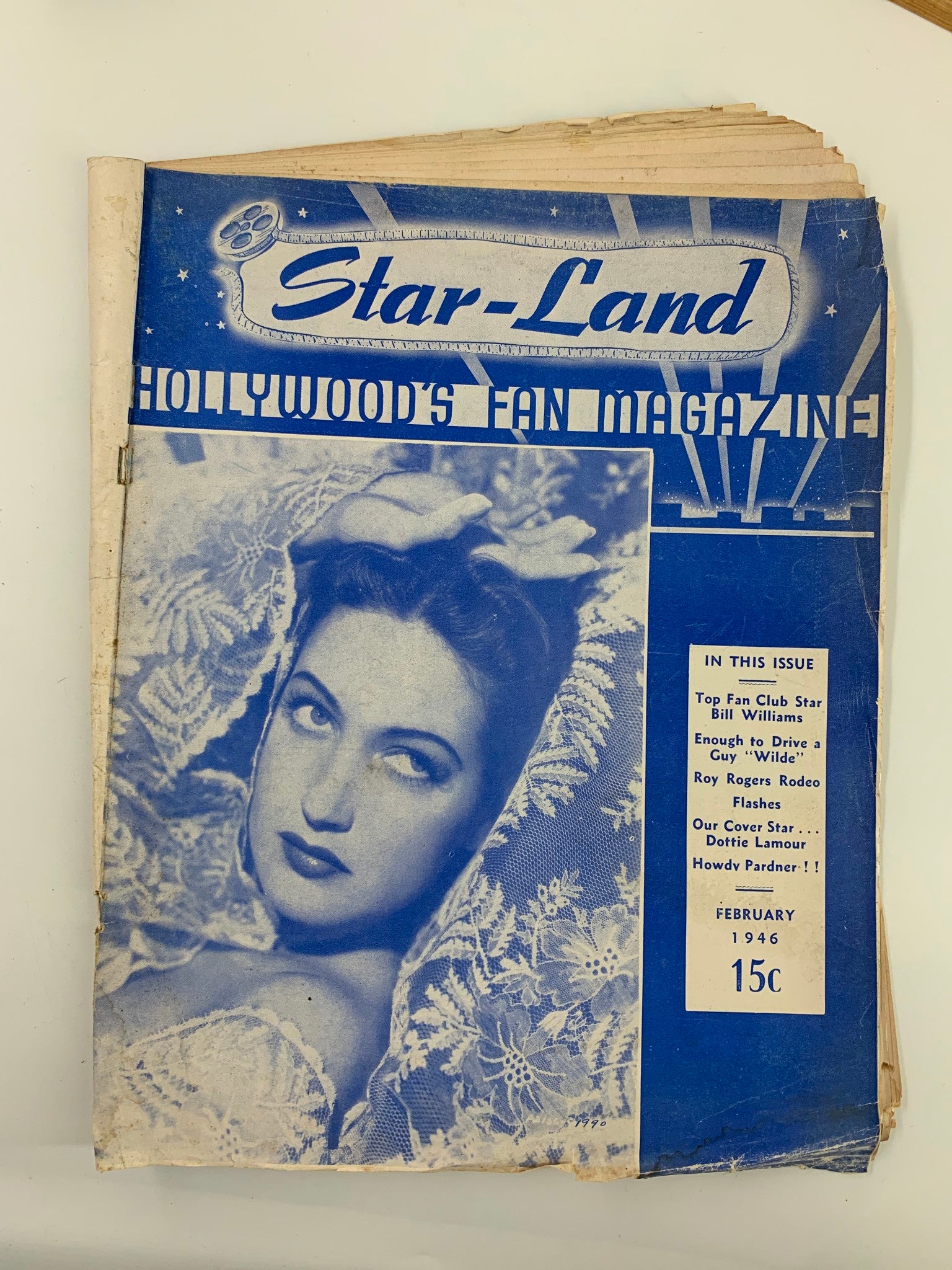 VTG Star-Land Magazine February 1946 Dorothy Lamour Cover Star No Label