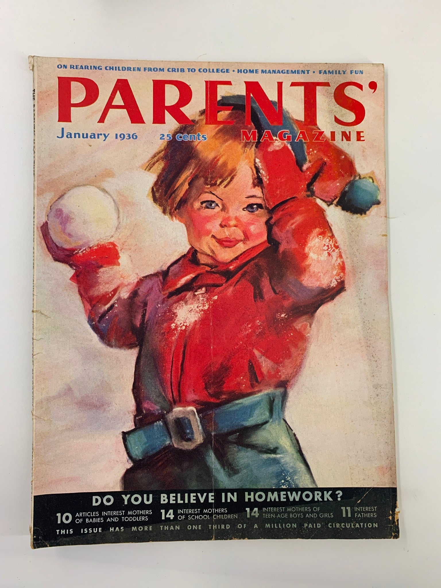 VTG Parents' Magazine January 1936 Do You Believe in Homework? No Label