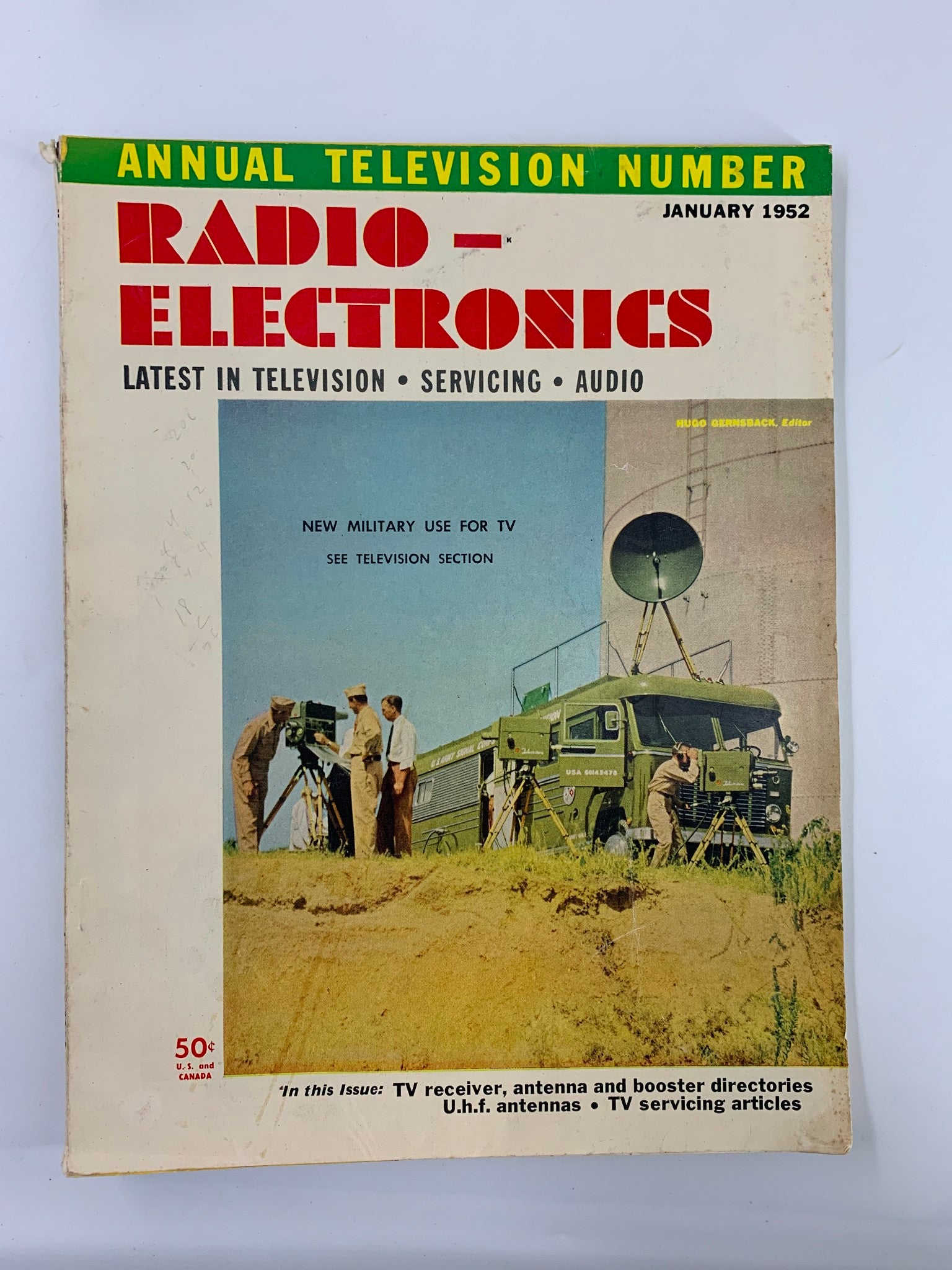 VTG Radio-Electronics Magazine January 1952 New Military Use for TV No Label