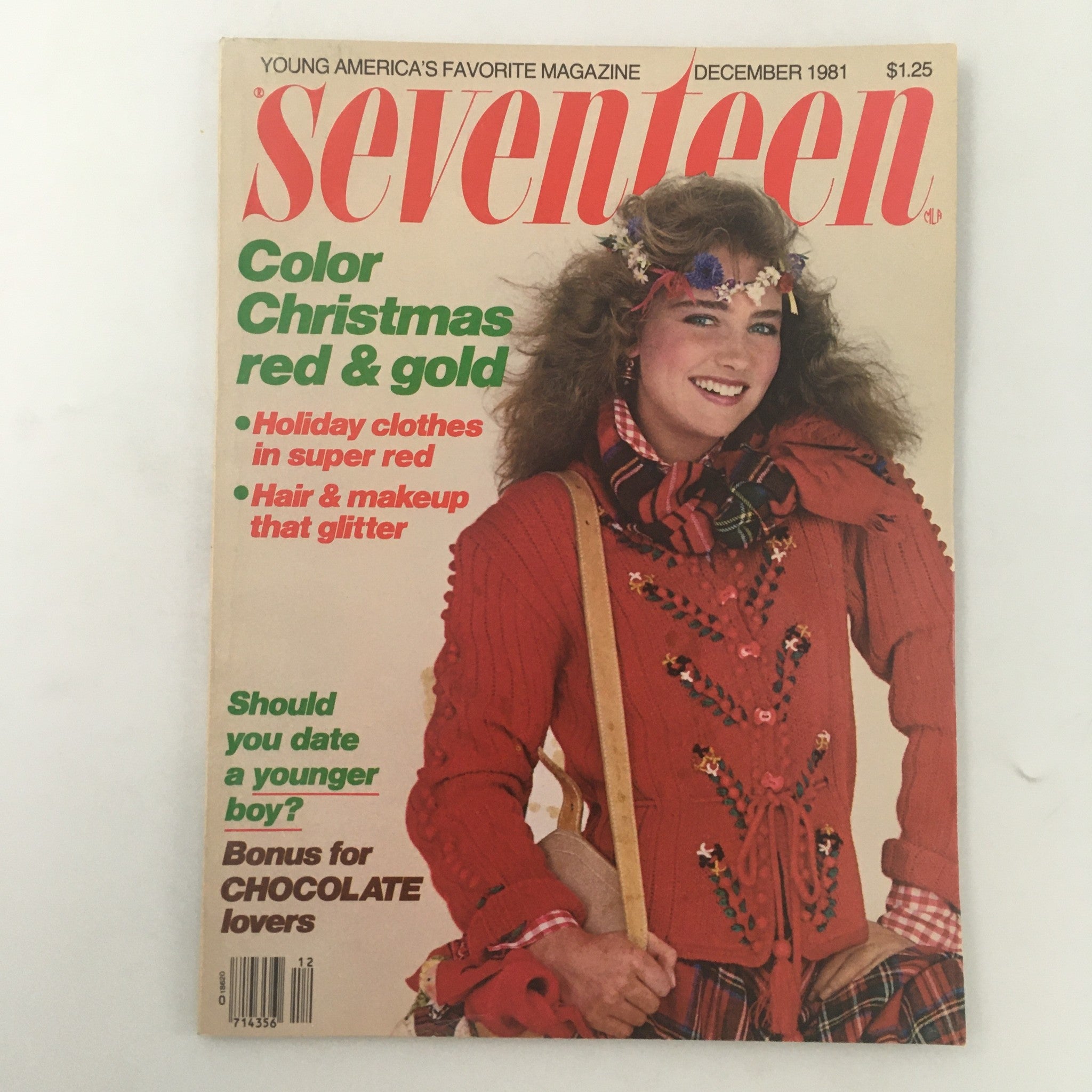 VTG Seventeen Magazine December 1981 Color Christmas Red and Gold, Newsstand