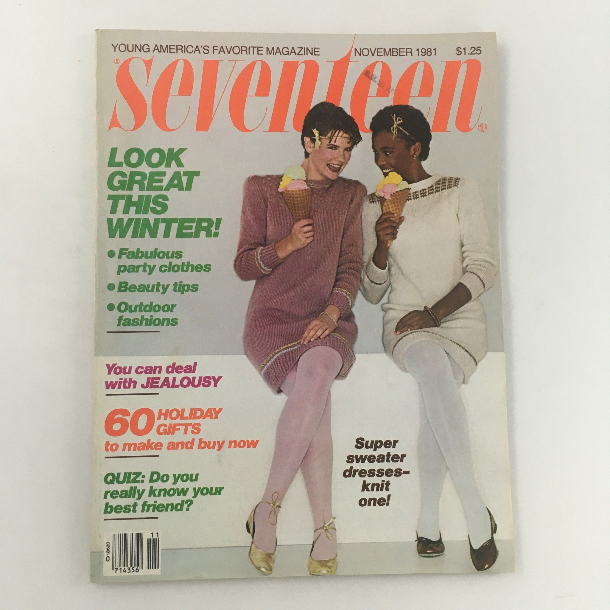 VTG Seventeen Magazine November 1981 Sweater Dresses Knit One, Newsstand