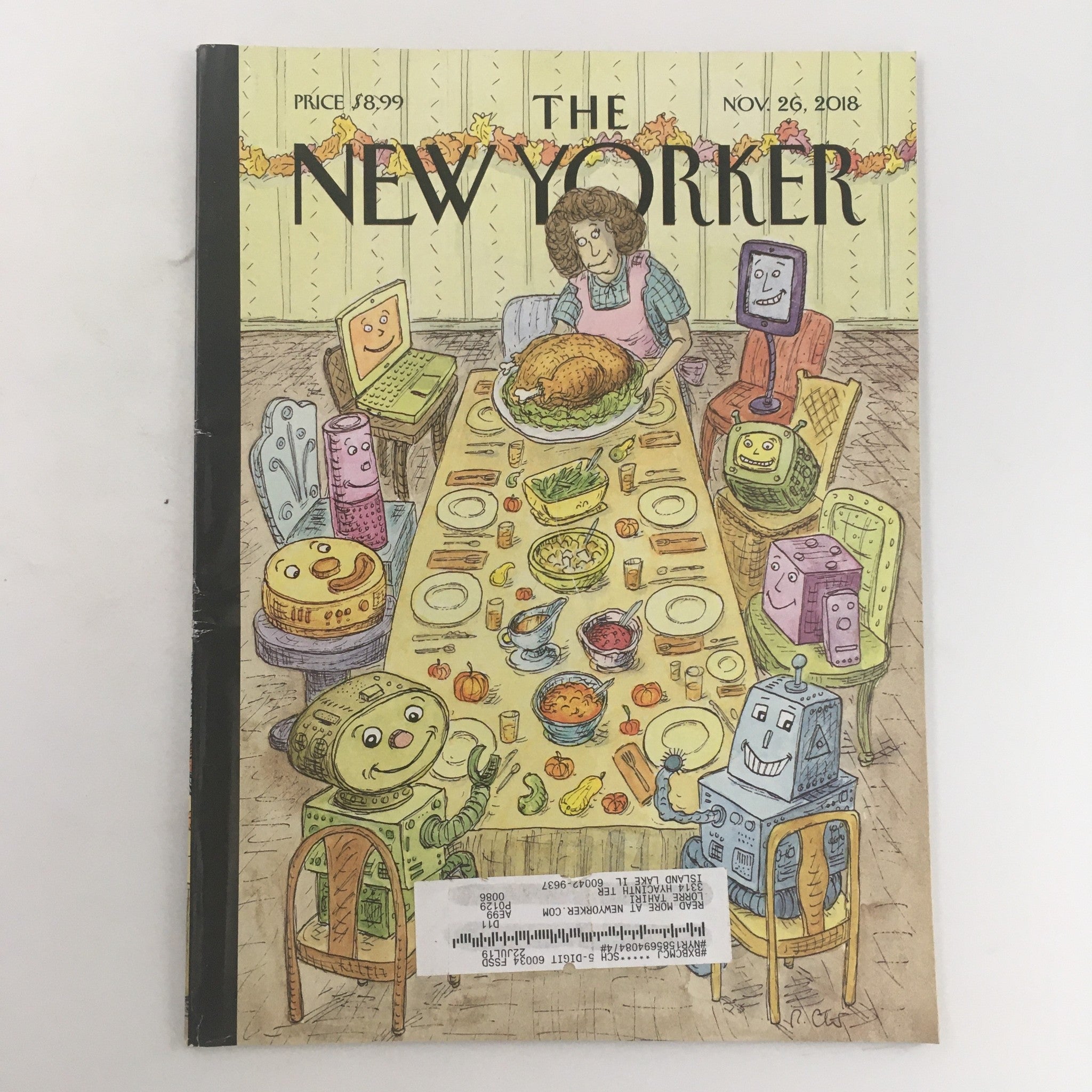 The New Yorker November 26 2018 Full Magazine Theme Cover by Roz Chast