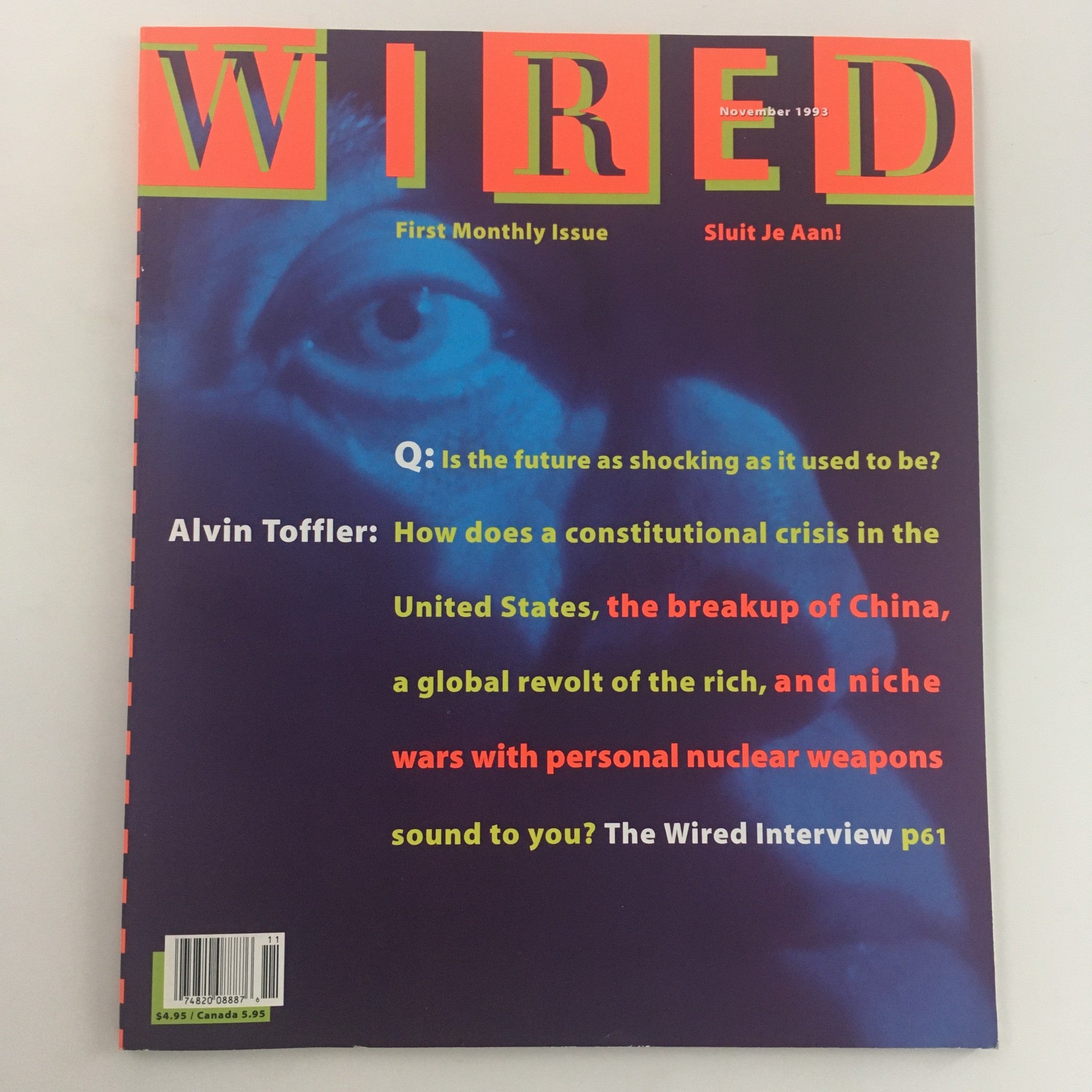 Wired Magazine November 1993 Alvin Toffler in Constitutional Crisis, Newsstand