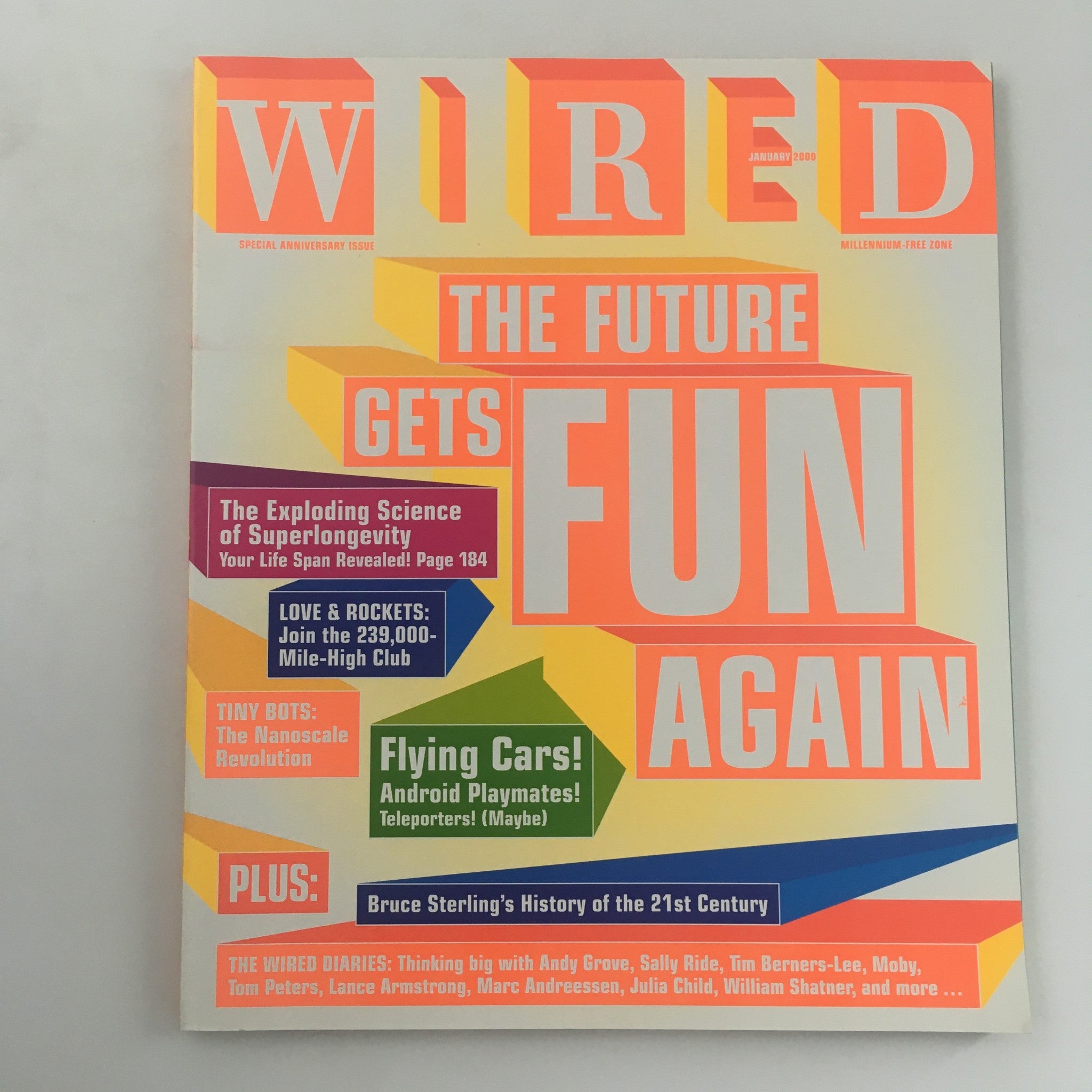 Wired Magazine January 2000 Bruce Sterling's 21st Century History, Newsstand