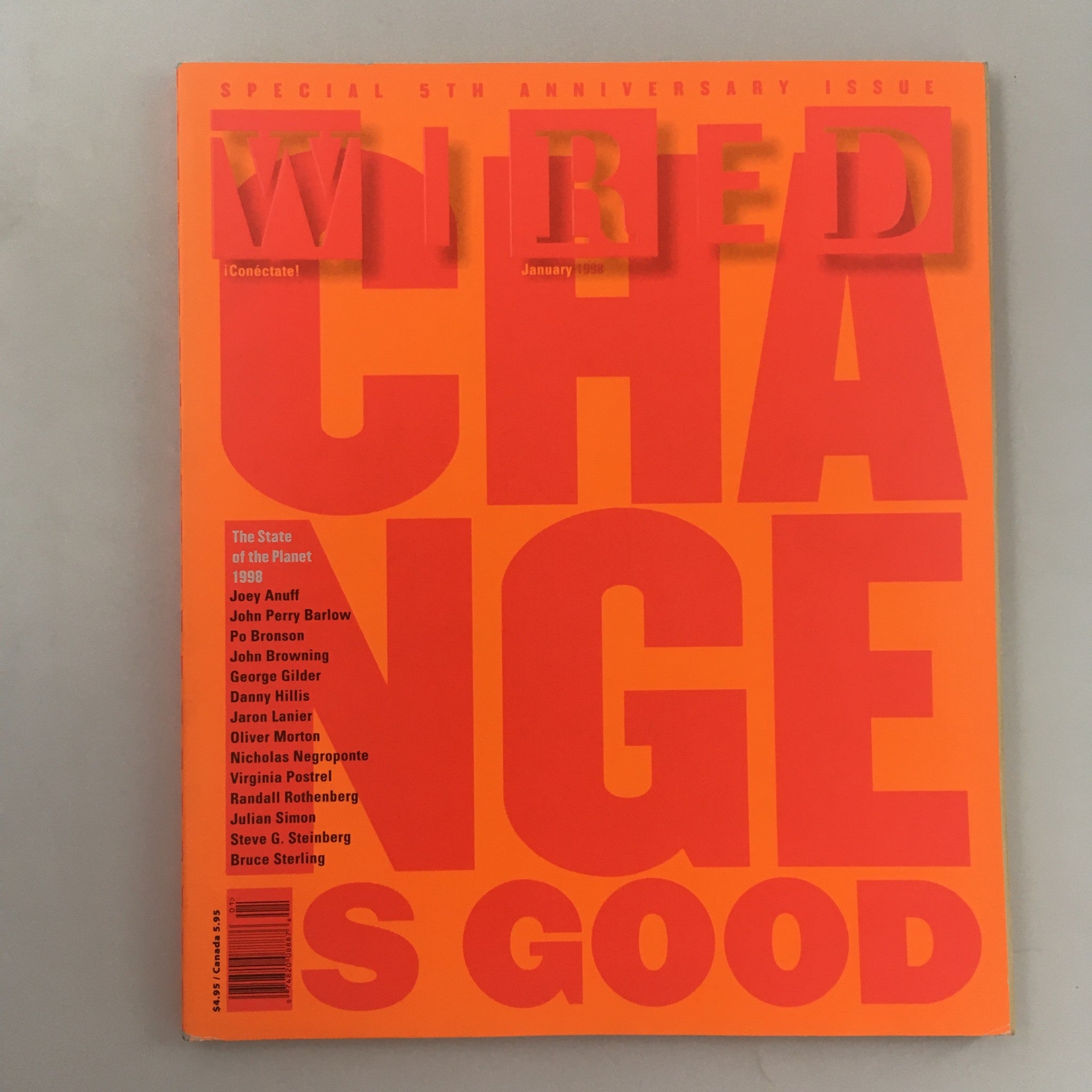 Wired Magazine January 1998 State of the Planet John Perry Barlow, Newsstand