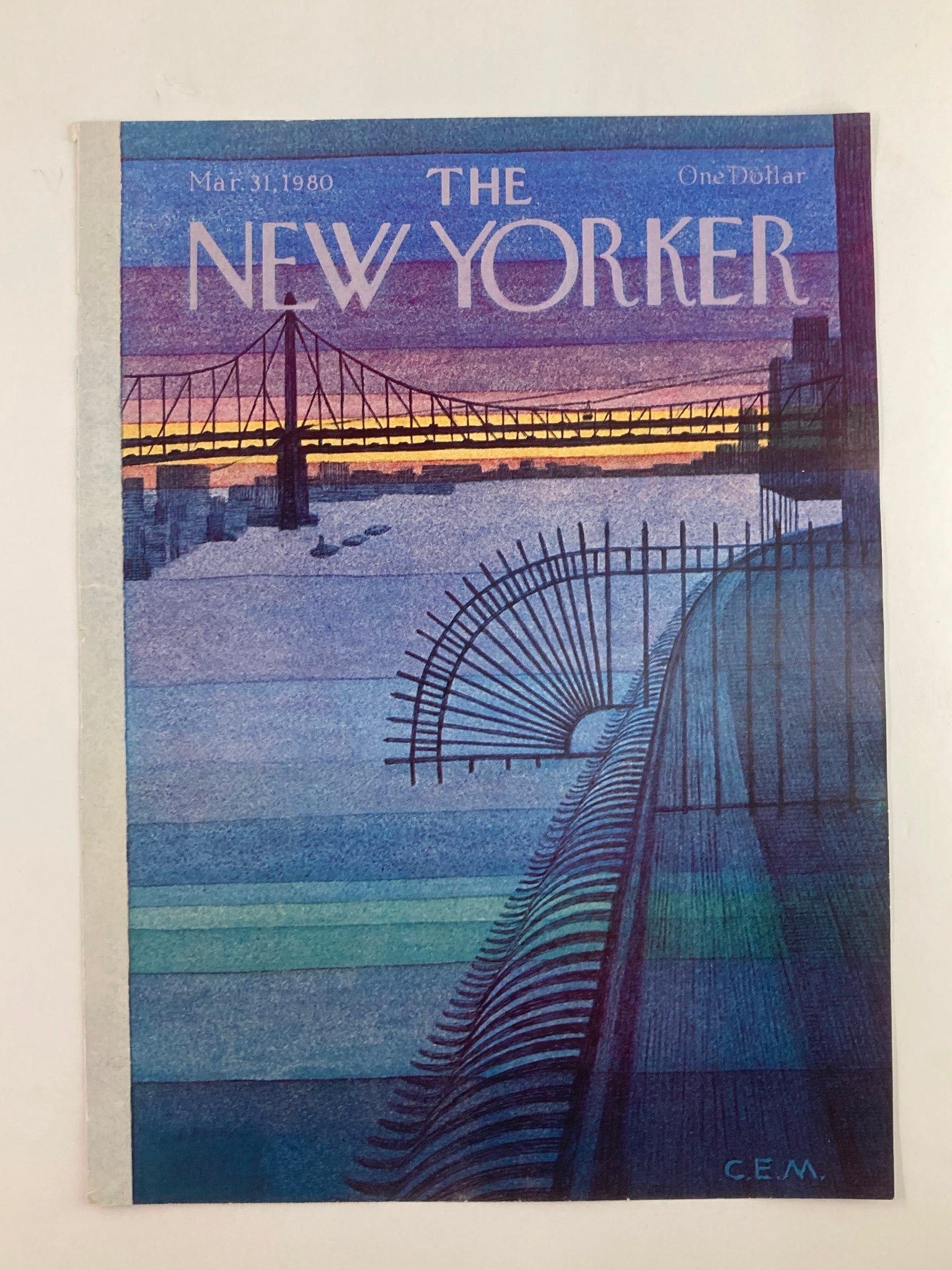 COVER ONLY The New Yorker March 31 1980 The Bridge by Charles E. Martin