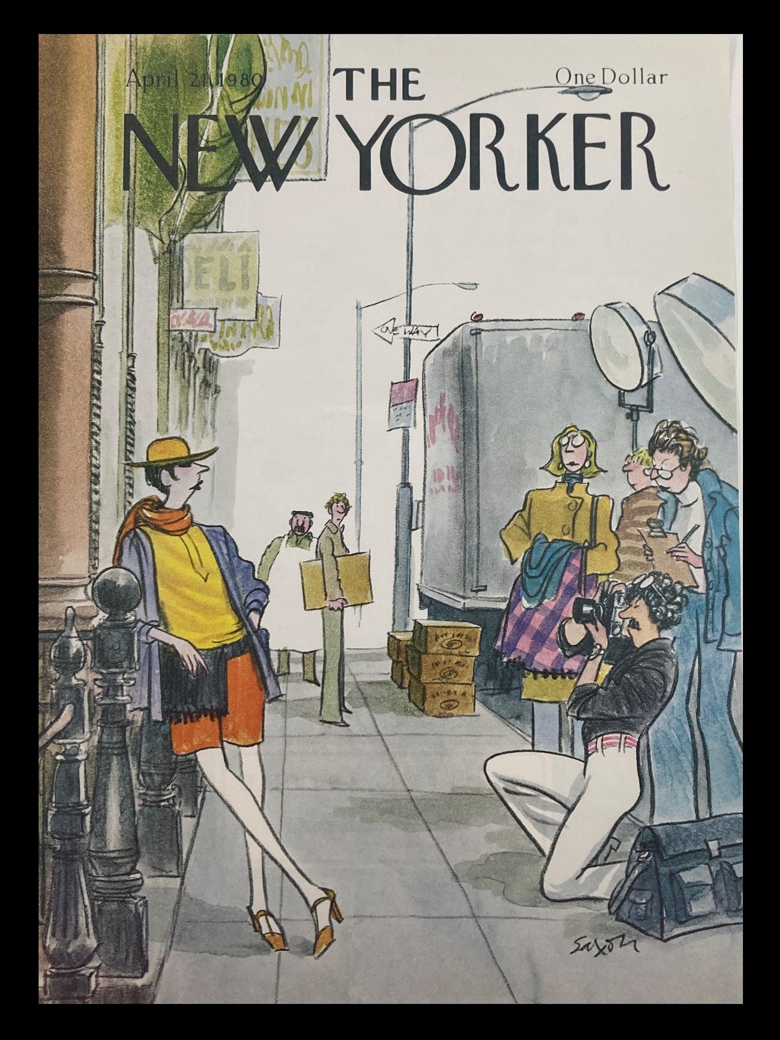 COVER ONLY The New Yorker April 21 1980 Street Photography by Charles Saxon