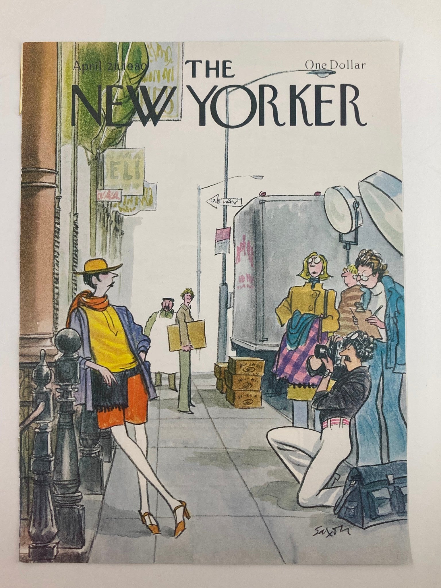 COVER ONLY The New Yorker April 21 1980 Street Photography by Charles Saxon