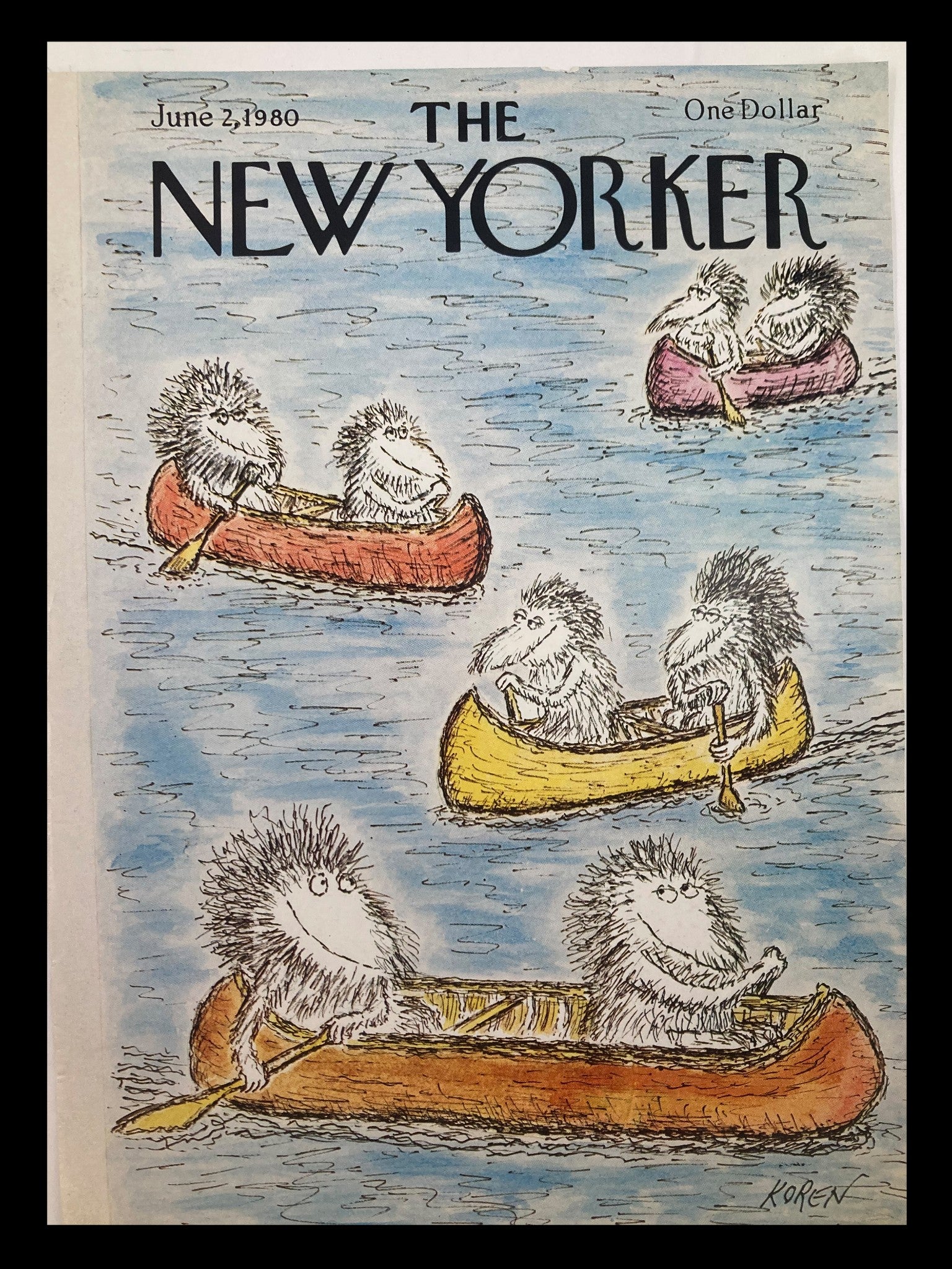 COVER ONLY The New Yorker June 2 1980 Boat Race by Edward Koren