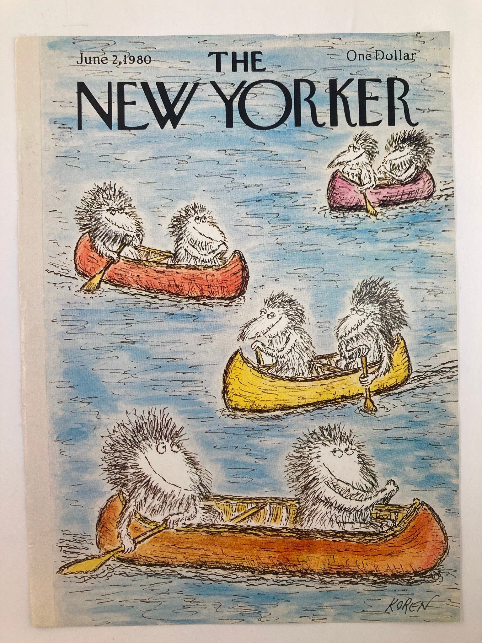 COVER ONLY The New Yorker June 2 1980 Boat Race by Edward Koren