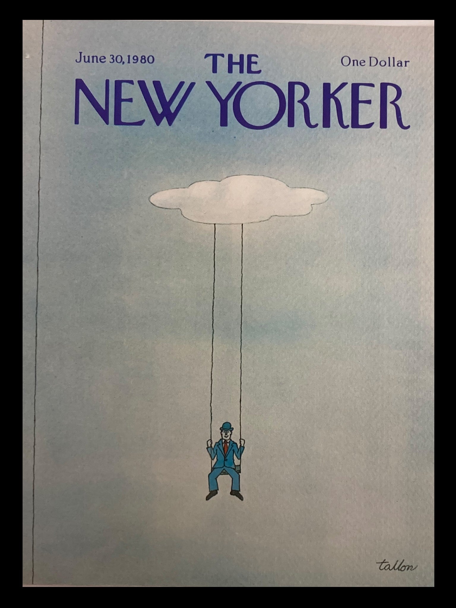 COVER ONLY The New Yorker June 30 1980 Hanging in the Clouds by Robert Tallon