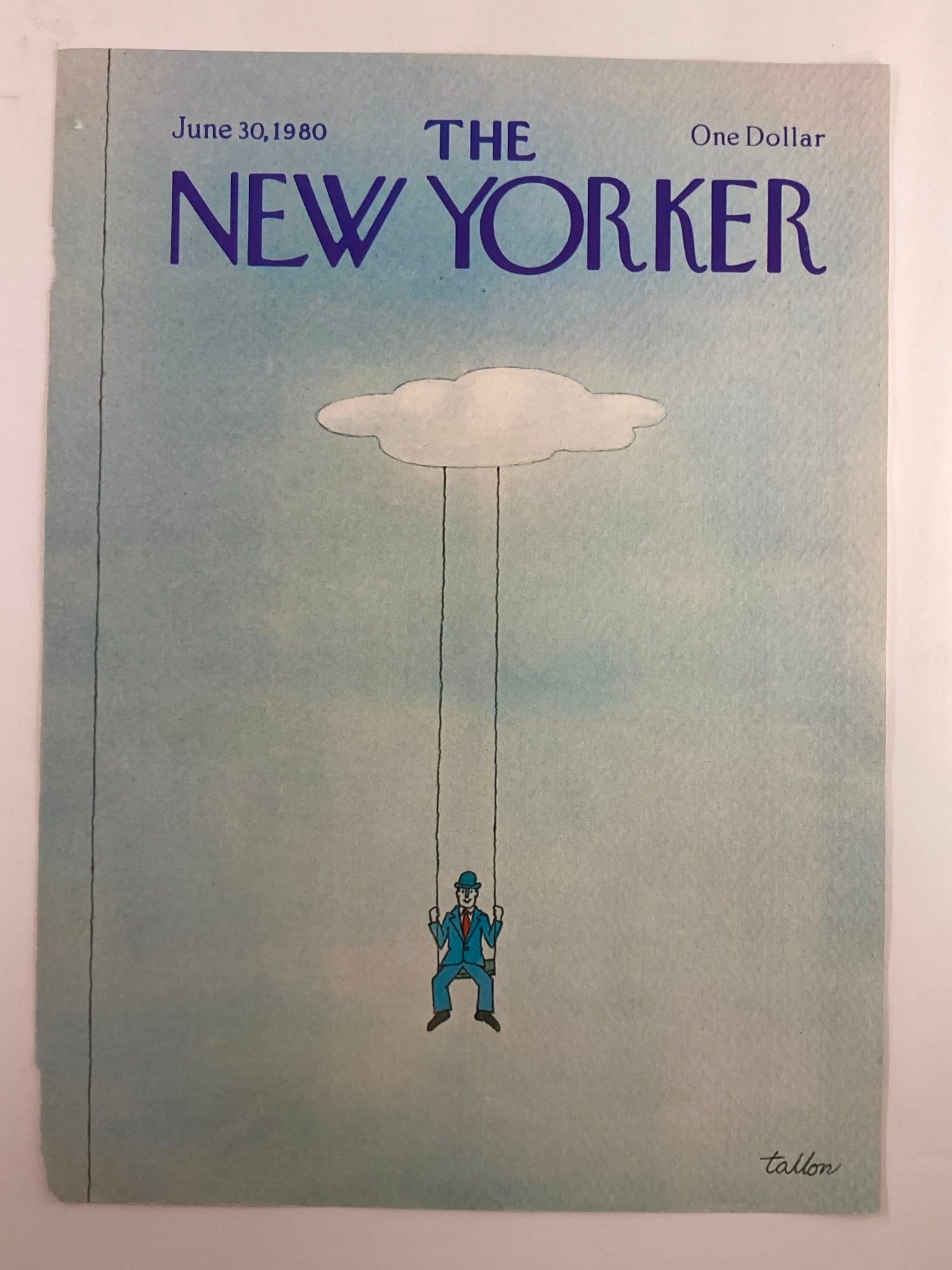 COVER ONLY The New Yorker June 30 1980 Hanging in the Clouds by Robert Tallon