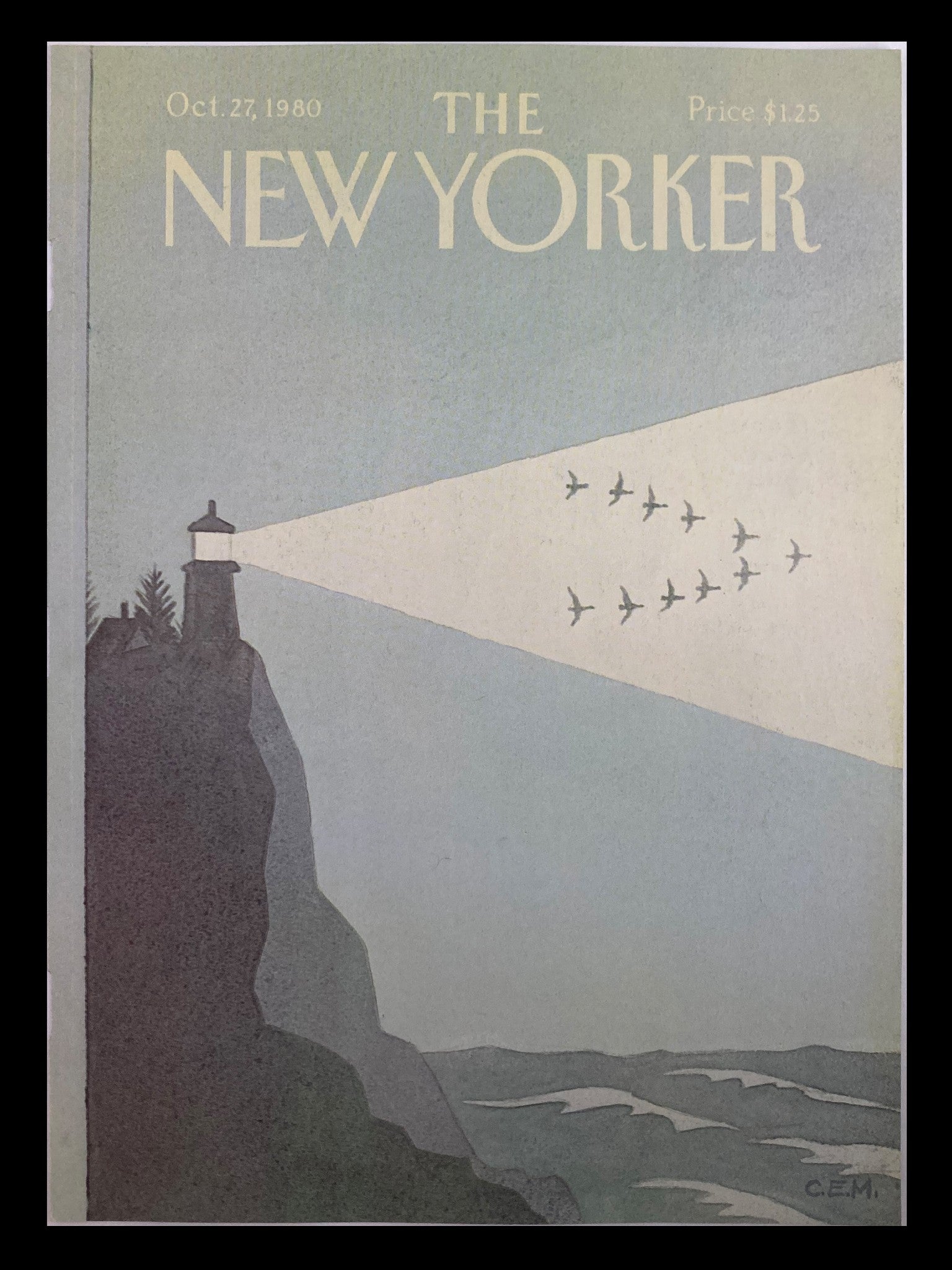 COVER ONLY The New Yorker October 27 1980 Lighthouse by Charles E. Martin