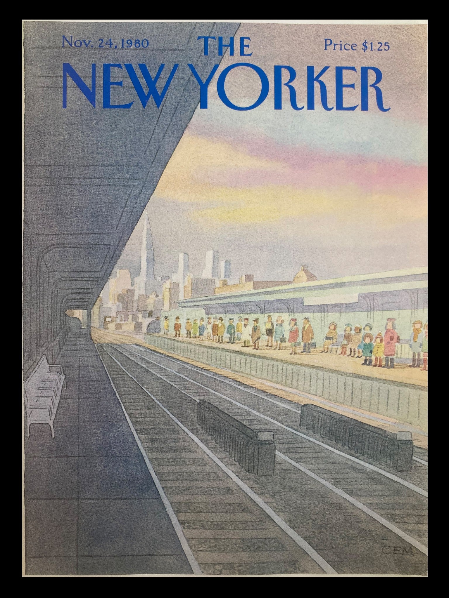 COVER ONLY The New Yorker November 24 1980 Railway Station by Charles E. Martin