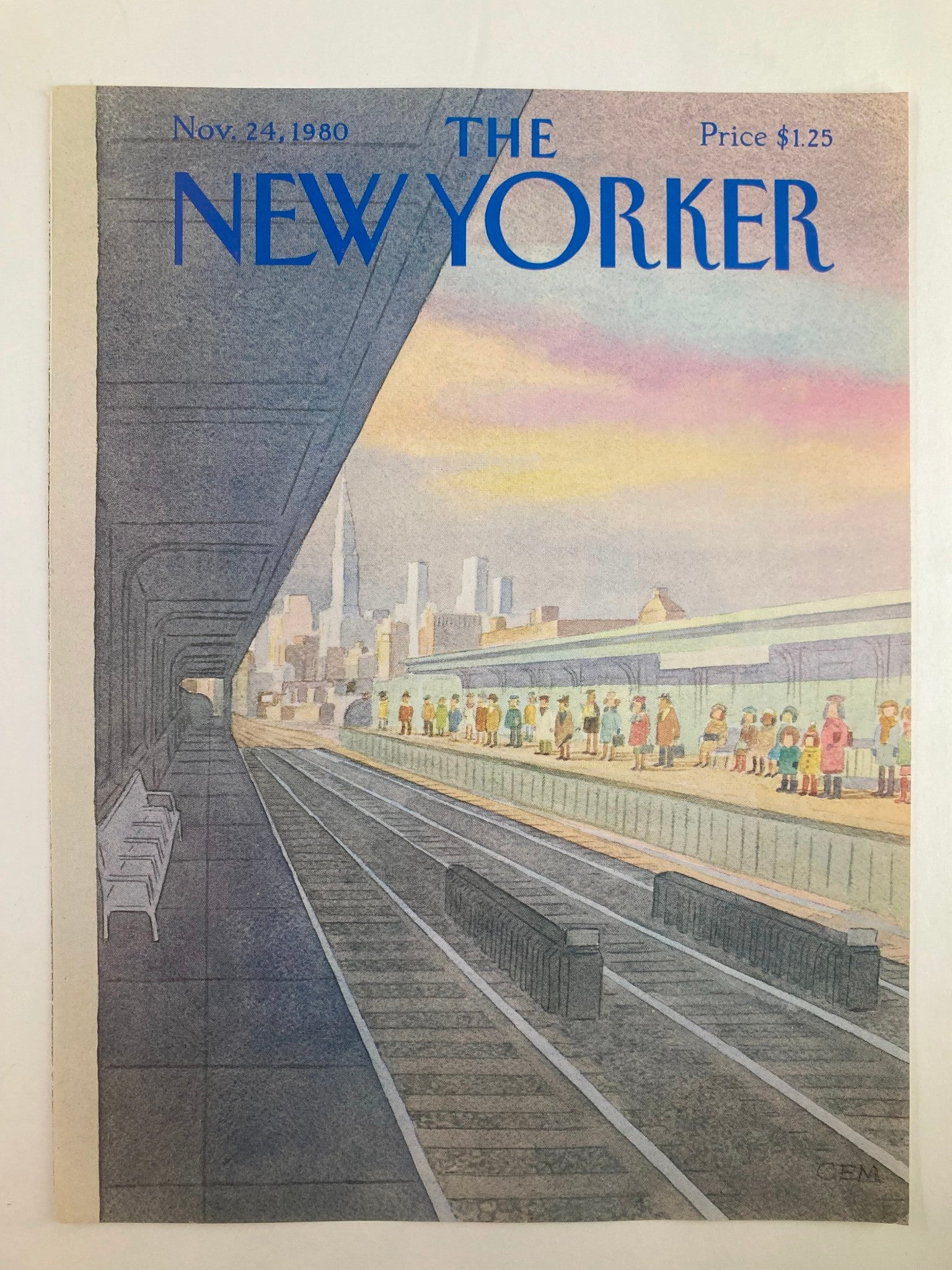 COVER ONLY The New Yorker November 24 1980 Railway Station by Charles E. Martin