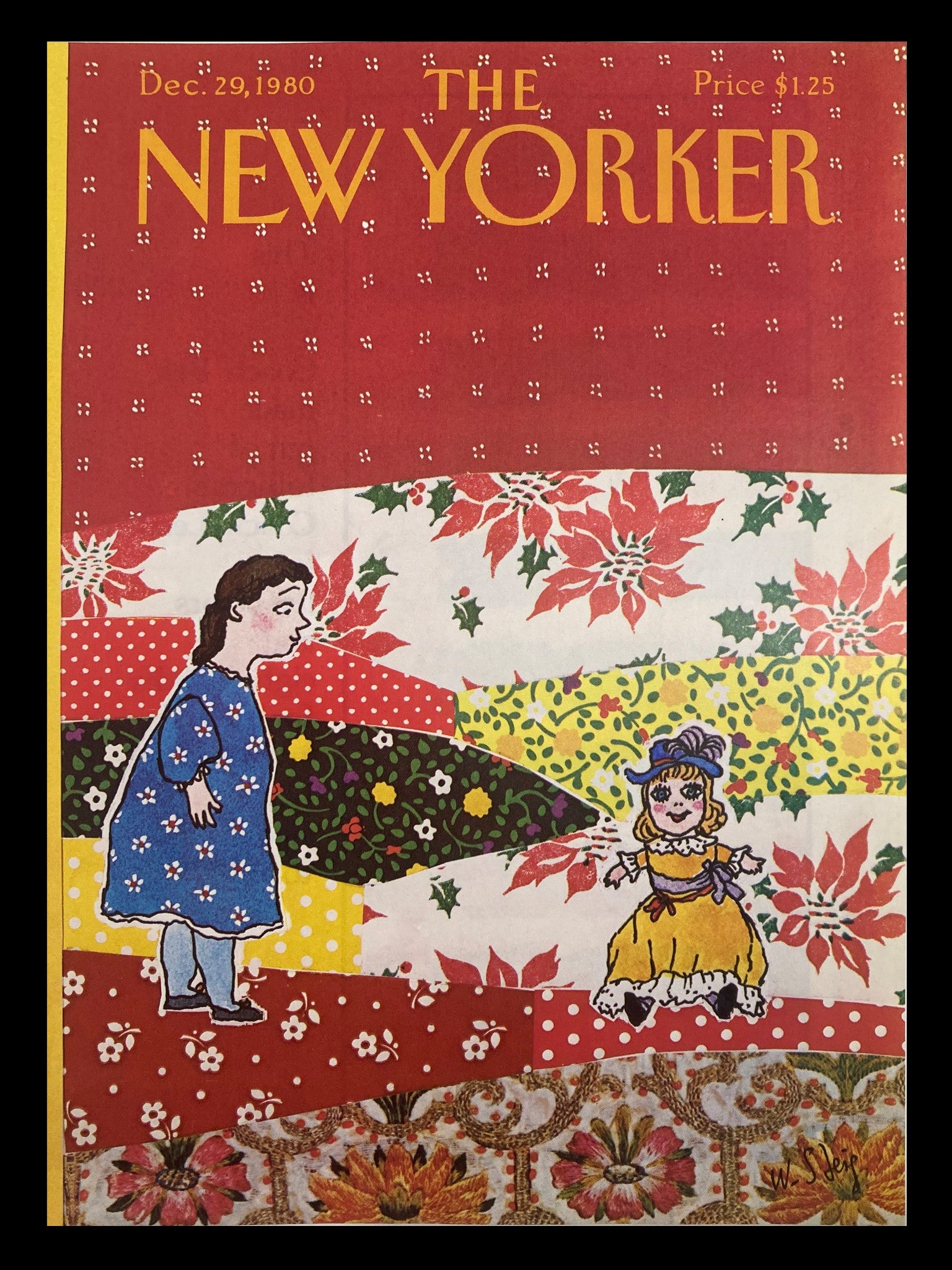 COVER ONLY The New Yorker December 29 1980 Girl and her Doll by William Steig