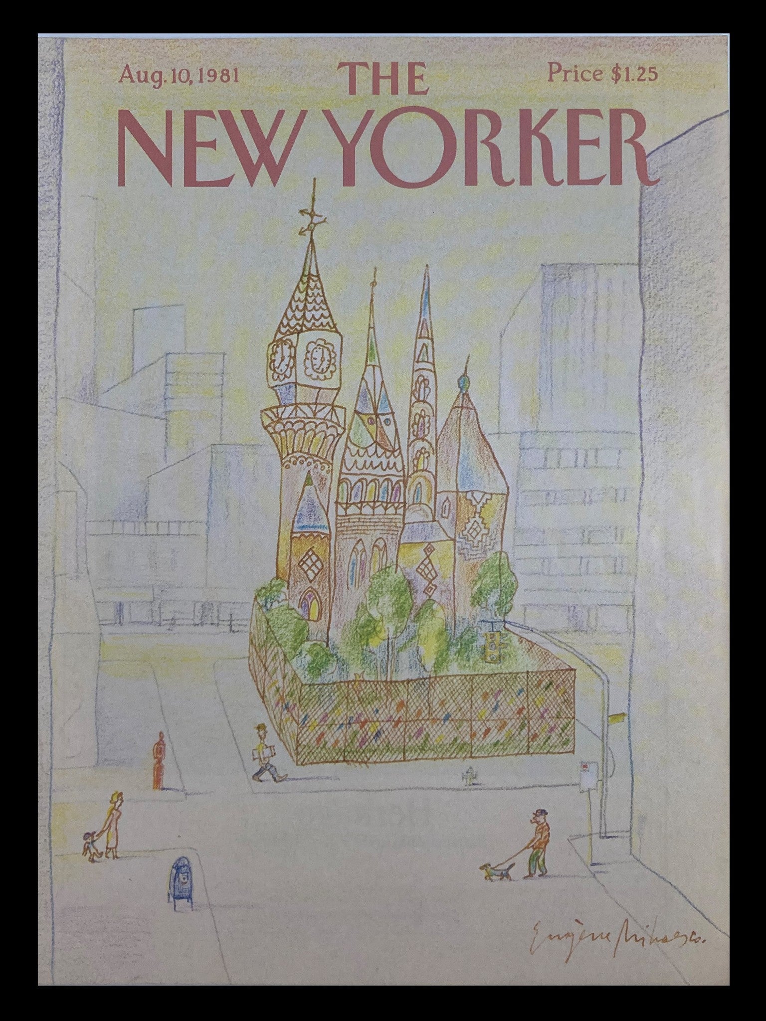 COVER ONLY The New Yorker August 10 1981 Corner House by Eugene Mihaesco