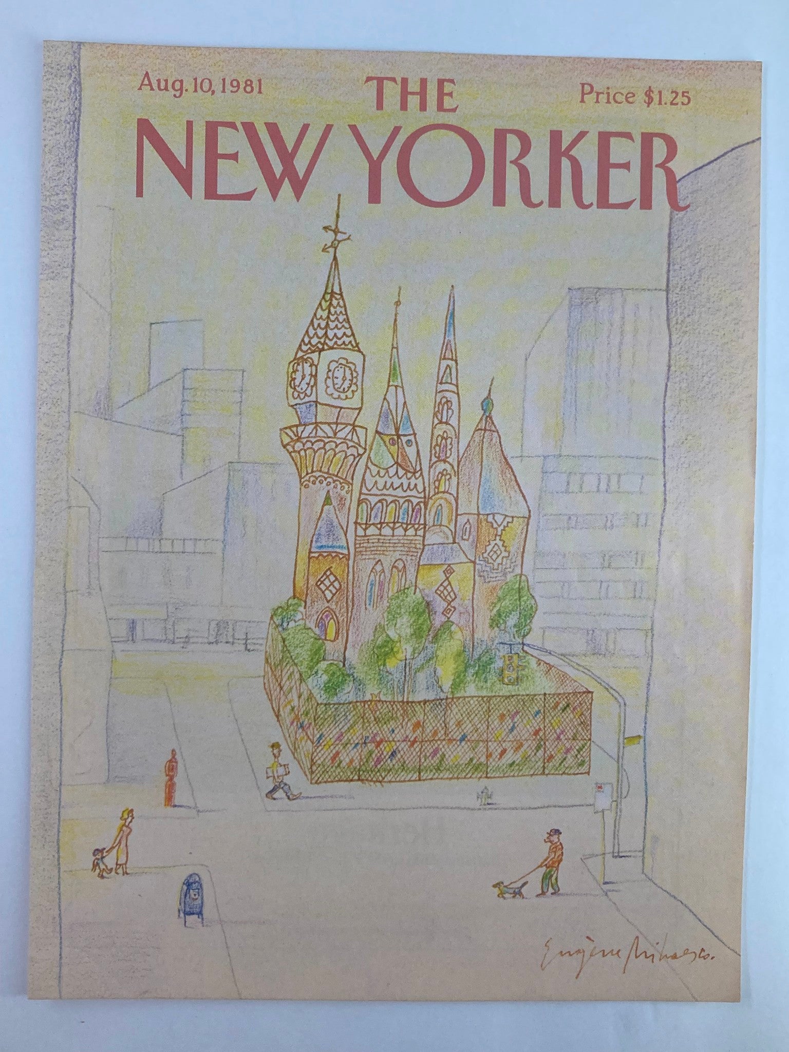 COVER ONLY The New Yorker August 10 1981 Corner House by Eugene Mihaesco