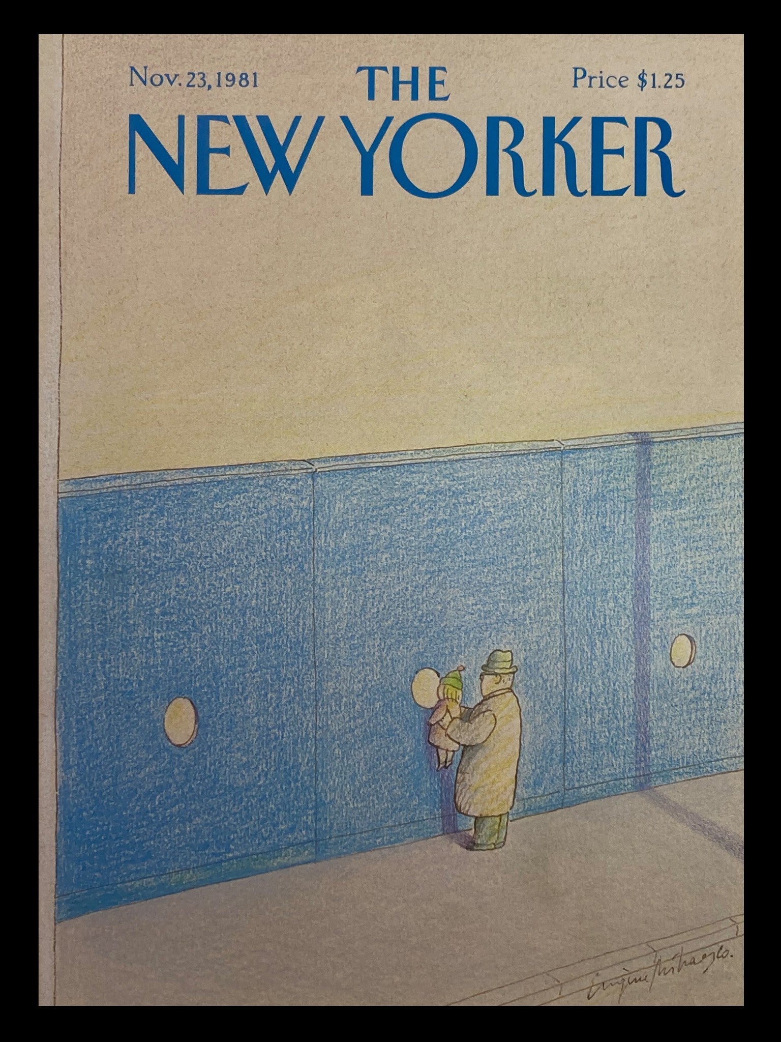 COVER ONLY The New Yorker November 23 1981 What's In There by Eugene Mihaesco