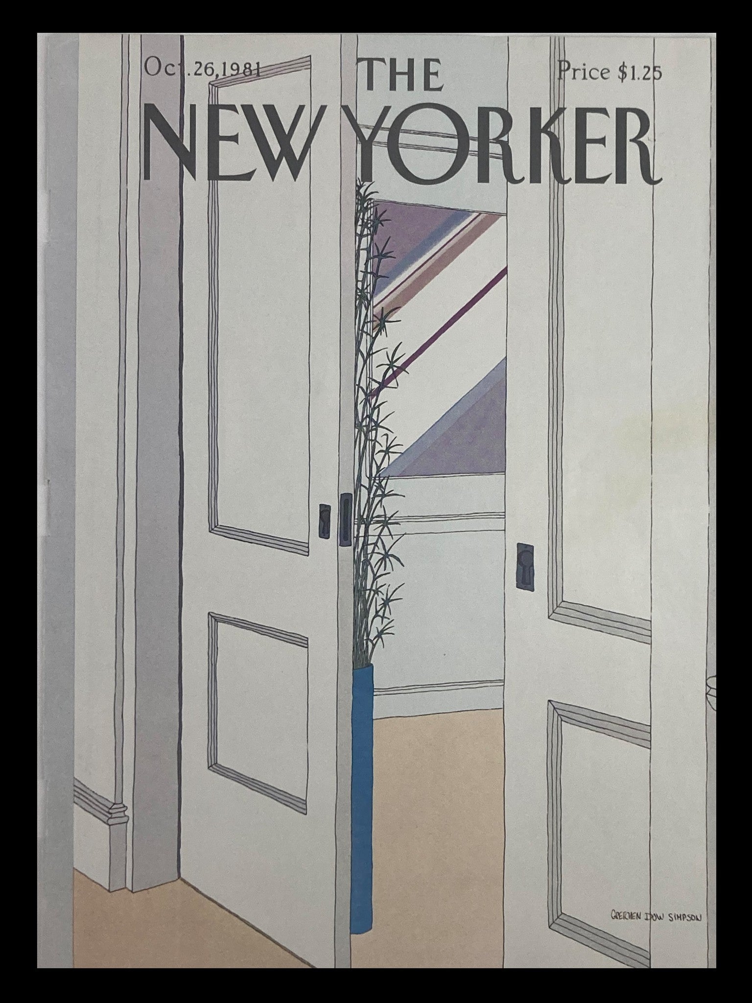 COVER ONLY The New Yorker October 26 1981 Open Door by Gretchen Dow Simpson