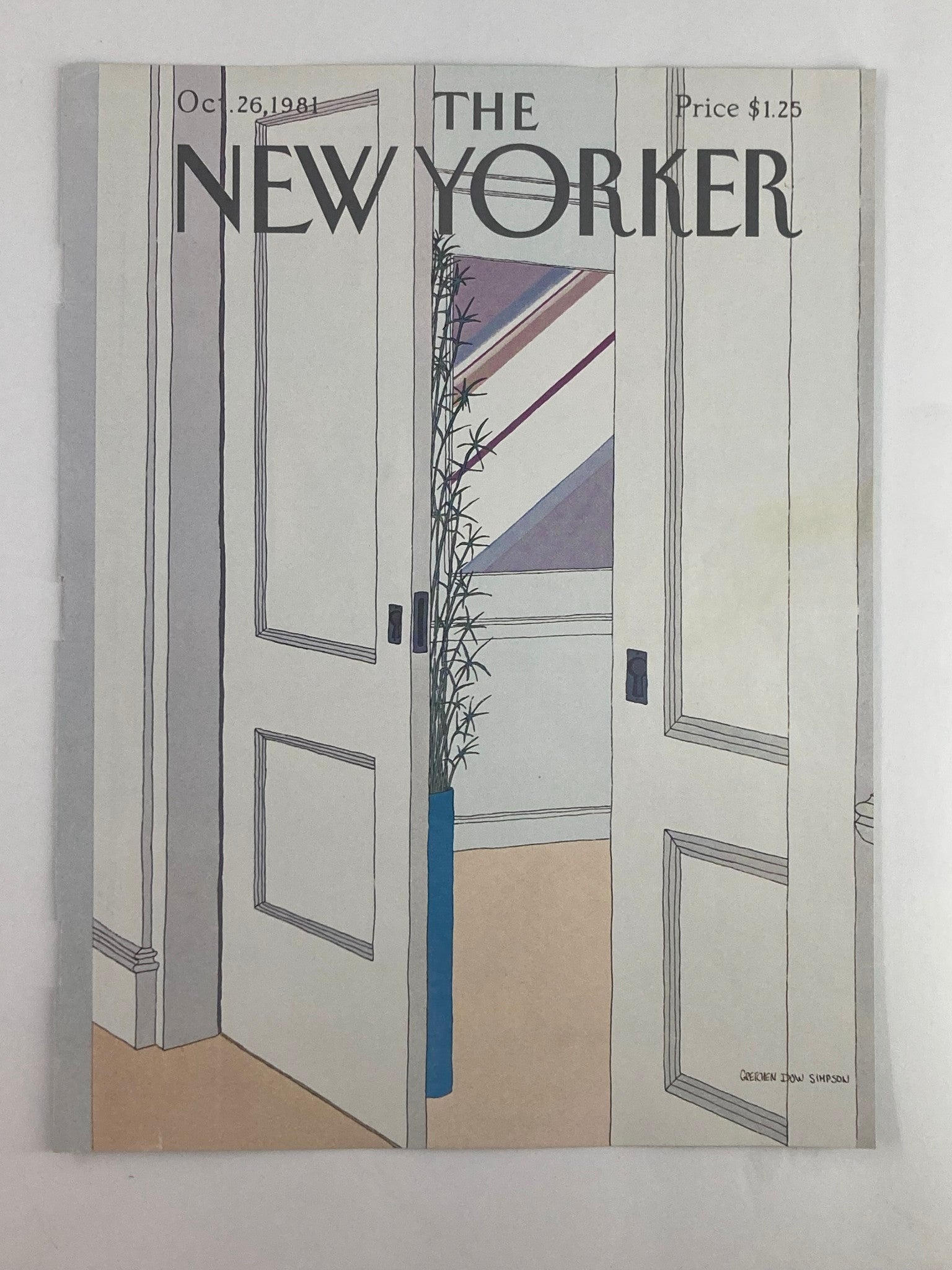 COVER ONLY The New Yorker October 26 1981 Open Door by Gretchen Dow Simpson