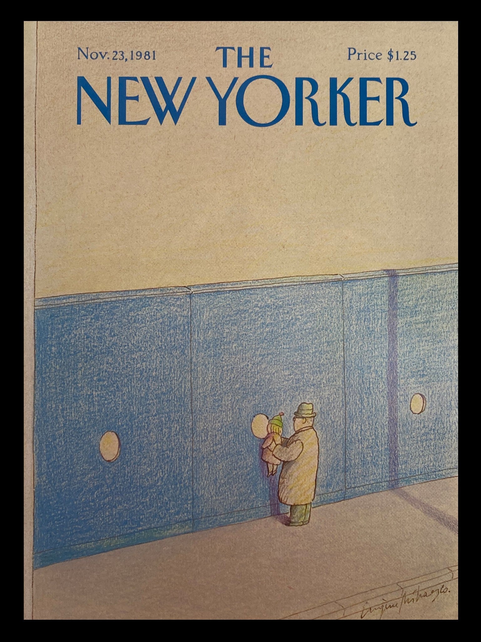 COVER ONLY The New Yorker November 23 1981 What's in the Hole? Eugene Mihaesco