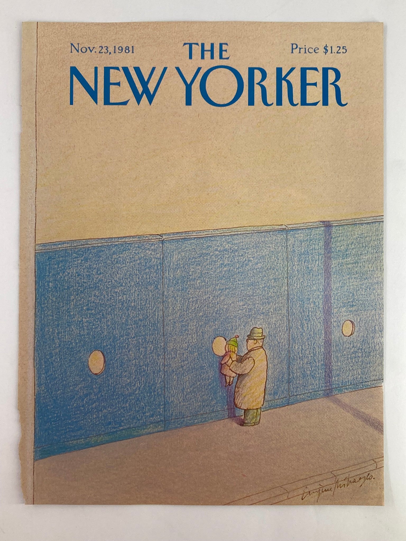 COVER ONLY The New Yorker November 23 1981 What's in the Hole? Eugene Mihaesco