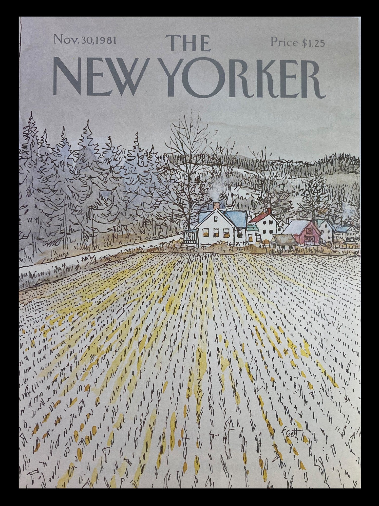 COVER ONLY The New Yorker November 30 1981 Rice Fields by Arthur Getz No Label