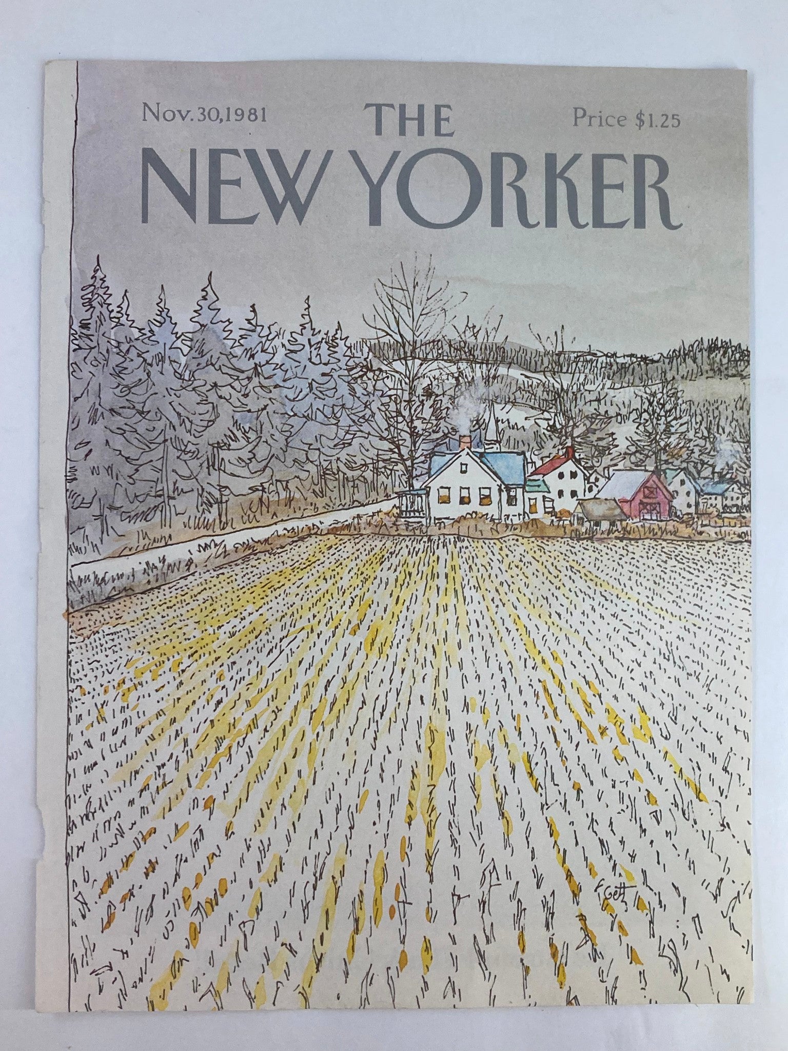 COVER ONLY The New Yorker November 30 1981 Rice Fields by Arthur Getz No Label