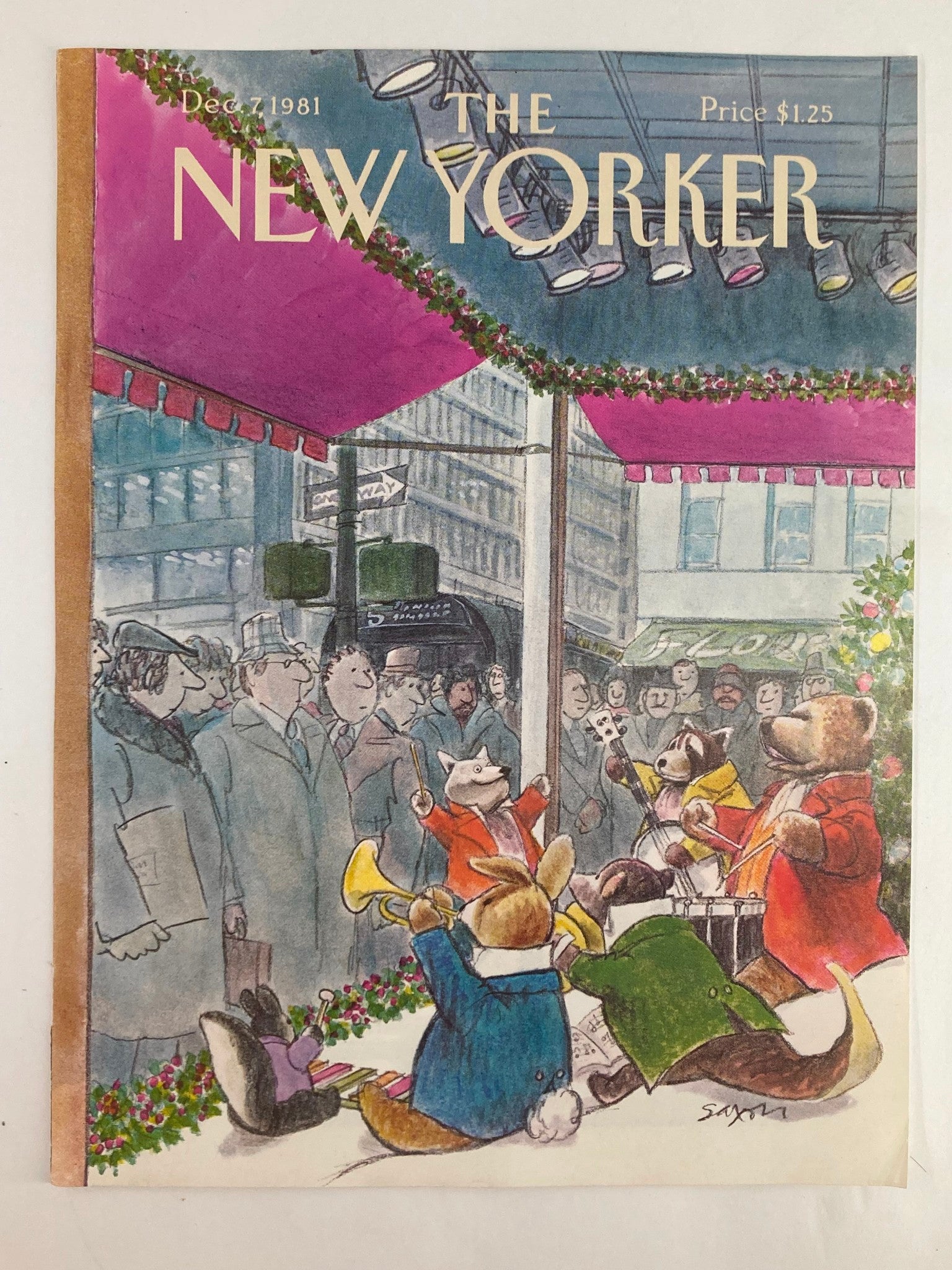 COVER ONLY The New Yorker December 7 1981 Animal Show by Charles Saxon No Label