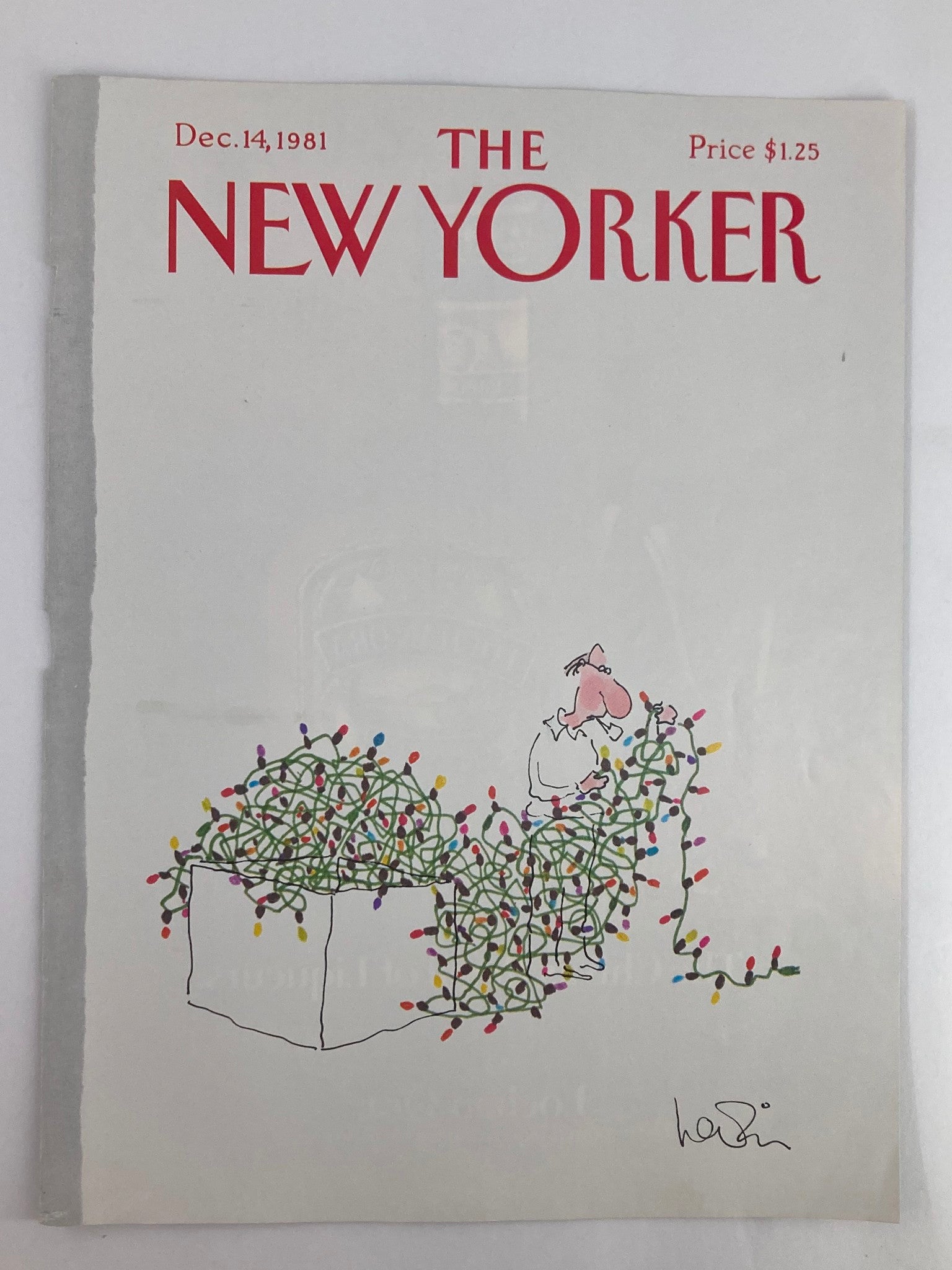 COVER ONLY The New Yorker December 14 1981 Preparing Lights by Heidi Goennel