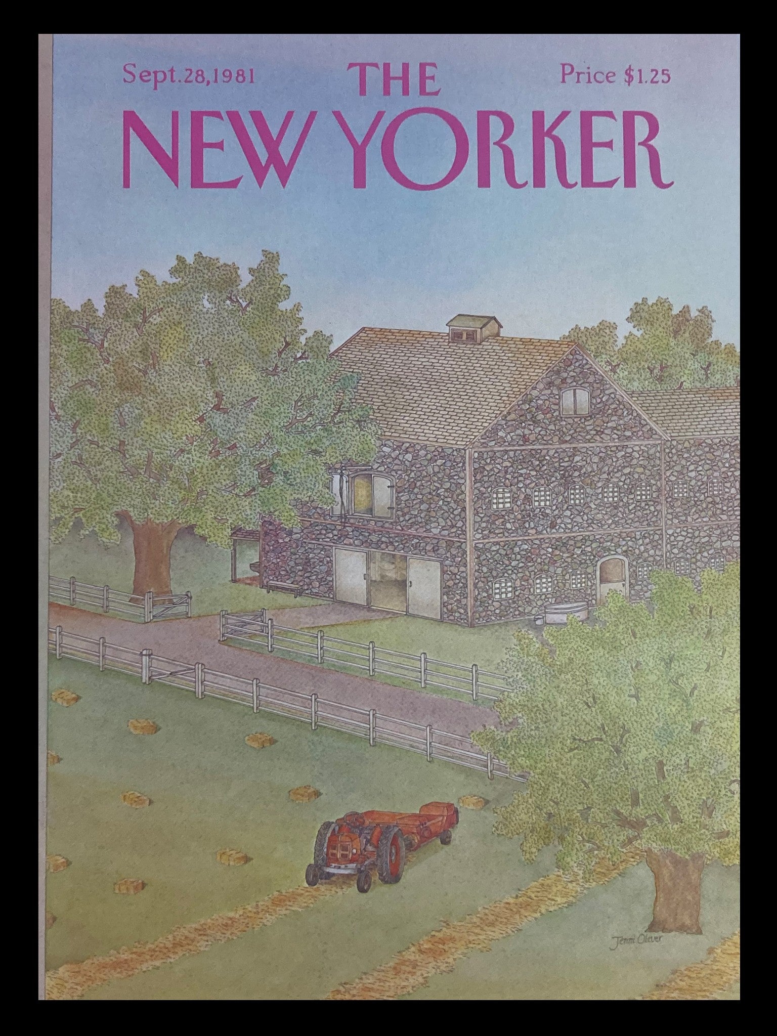 COVER ONLY The New Yorker September 28 1981 Farm Life by Jenni Oliver No Label